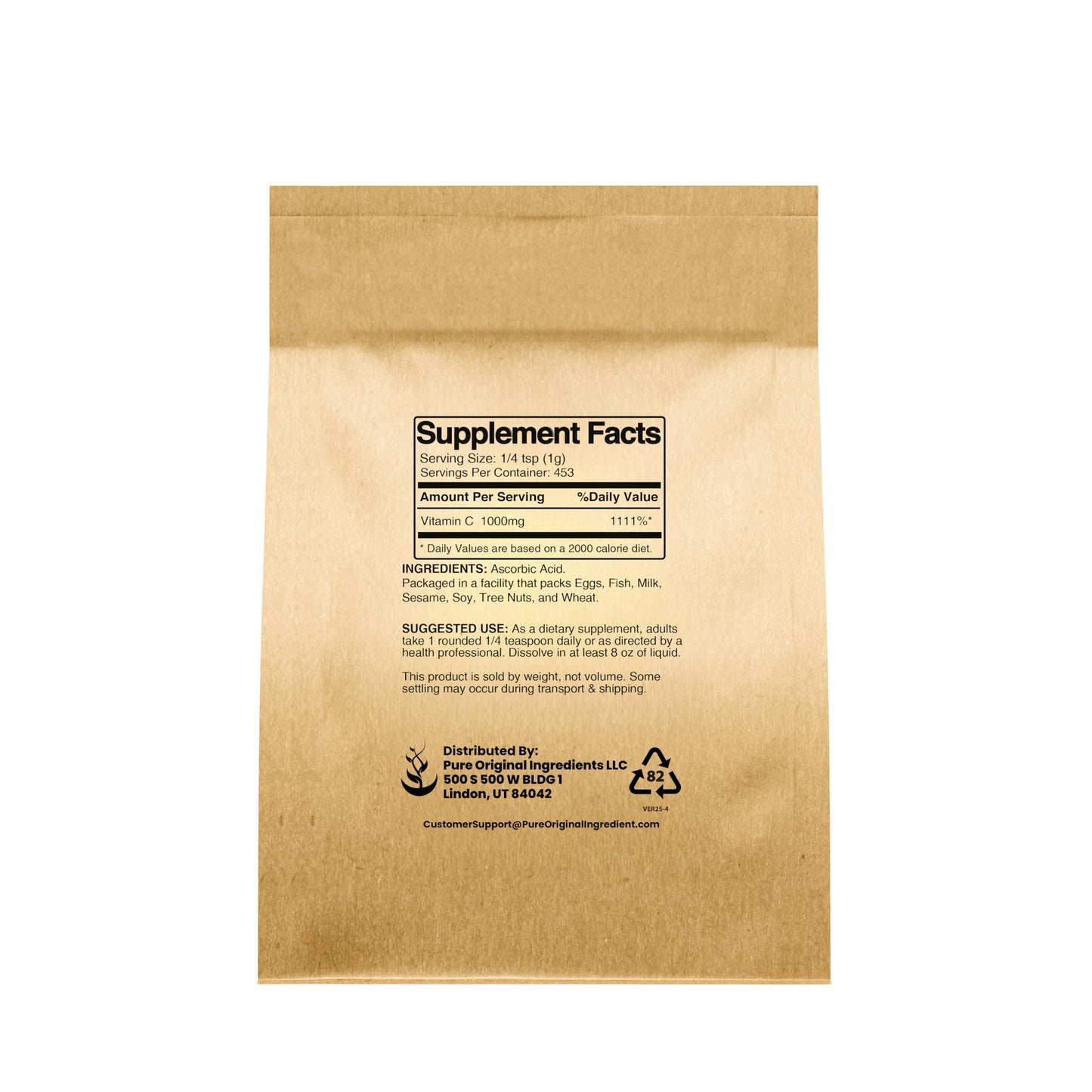 PURE ORIGINAL INGREDIENTS Vitamin C Powder, 16 oz