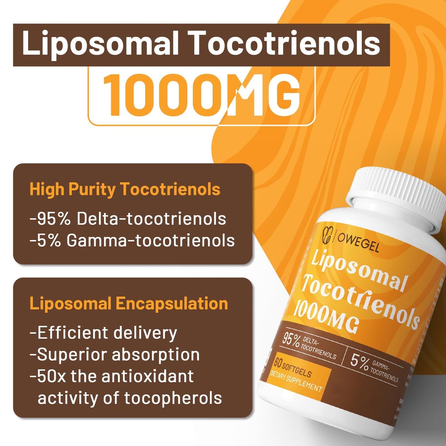 owegel Liposomal Tocotrienols 1000 mg Softgels 120