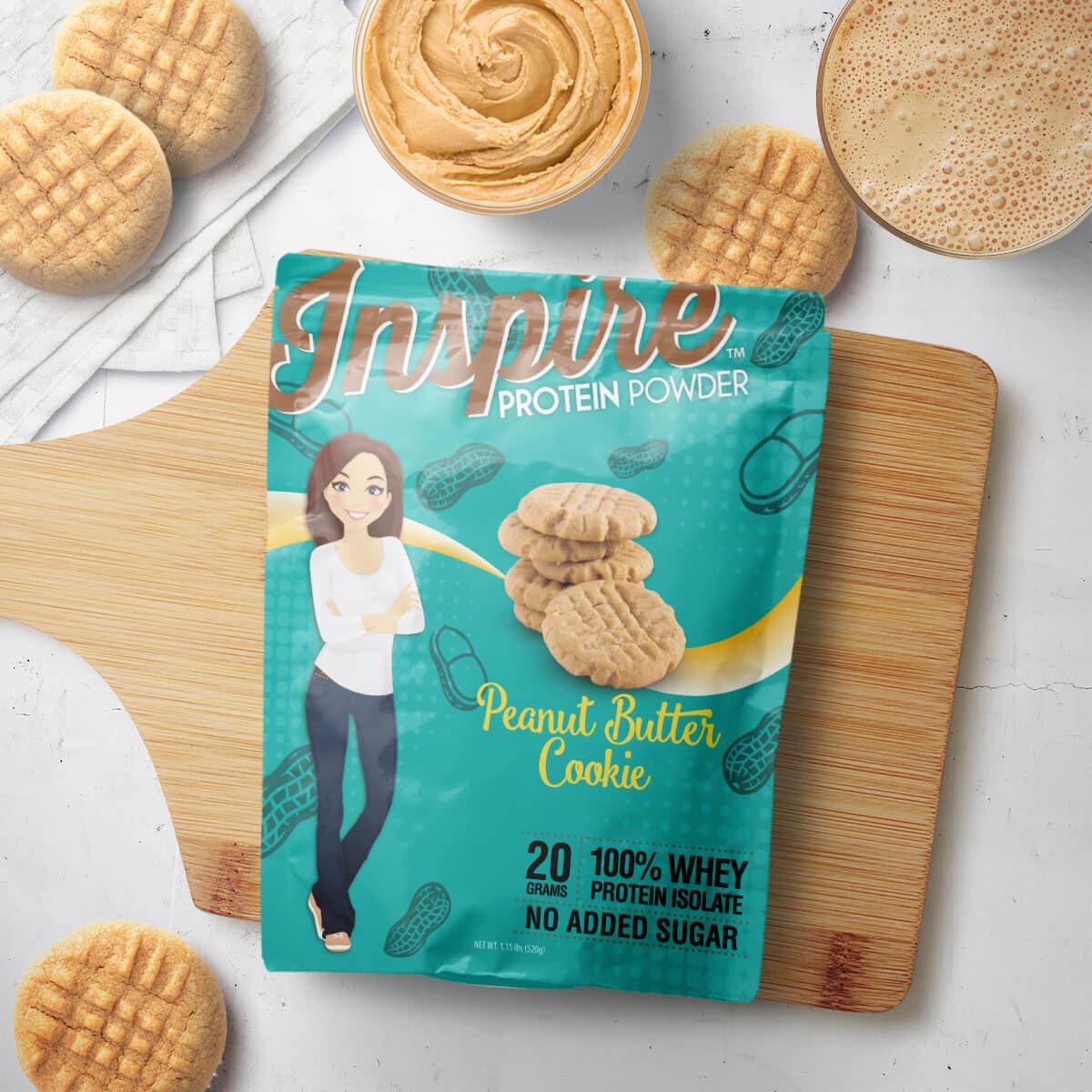 Bariatric Eating Inspire Peanut Butter Cookie 20g Whey Protein Isolate Powder 18.4