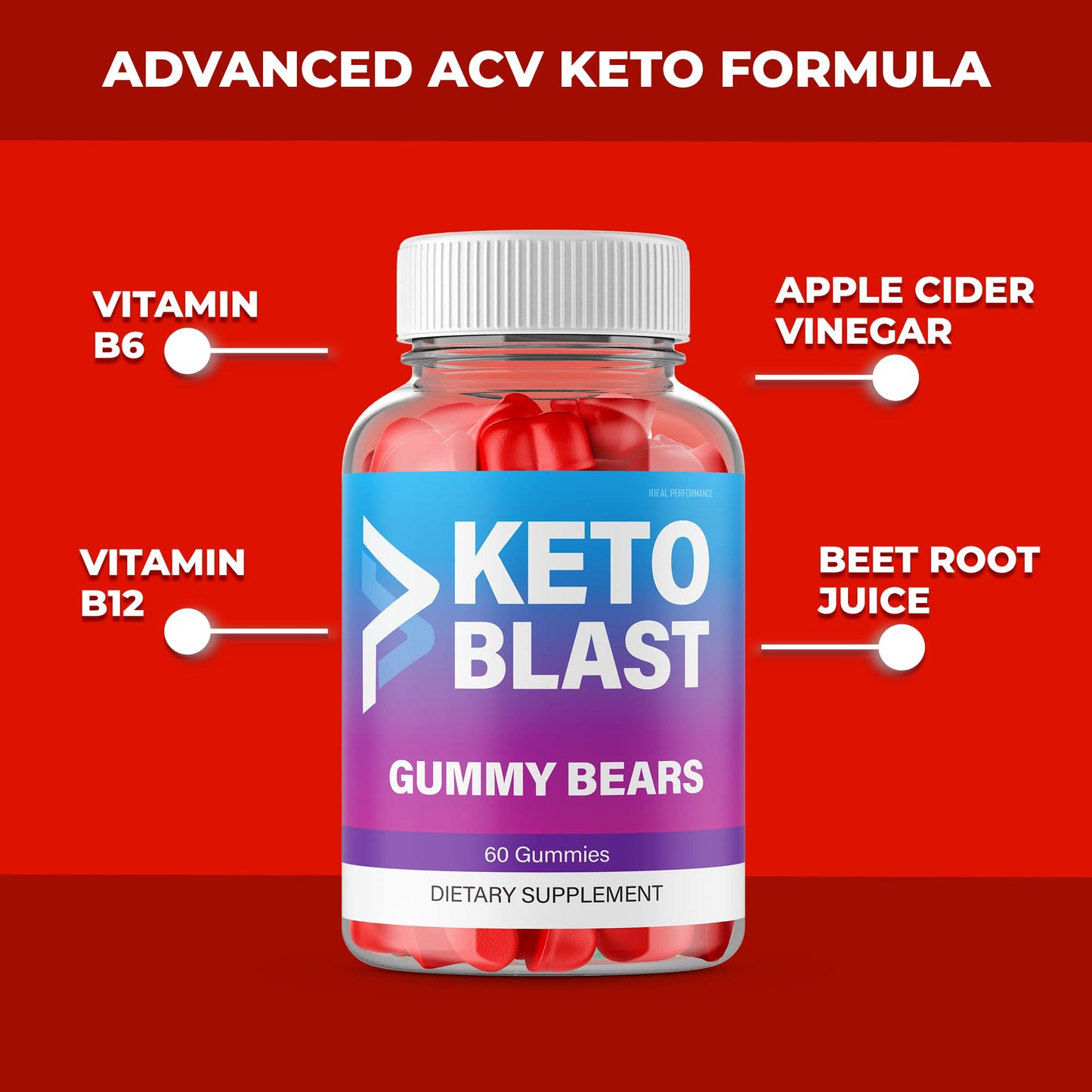 IDEAL PERFORMANCE Blast Keto ACV Gummies 60 Count
