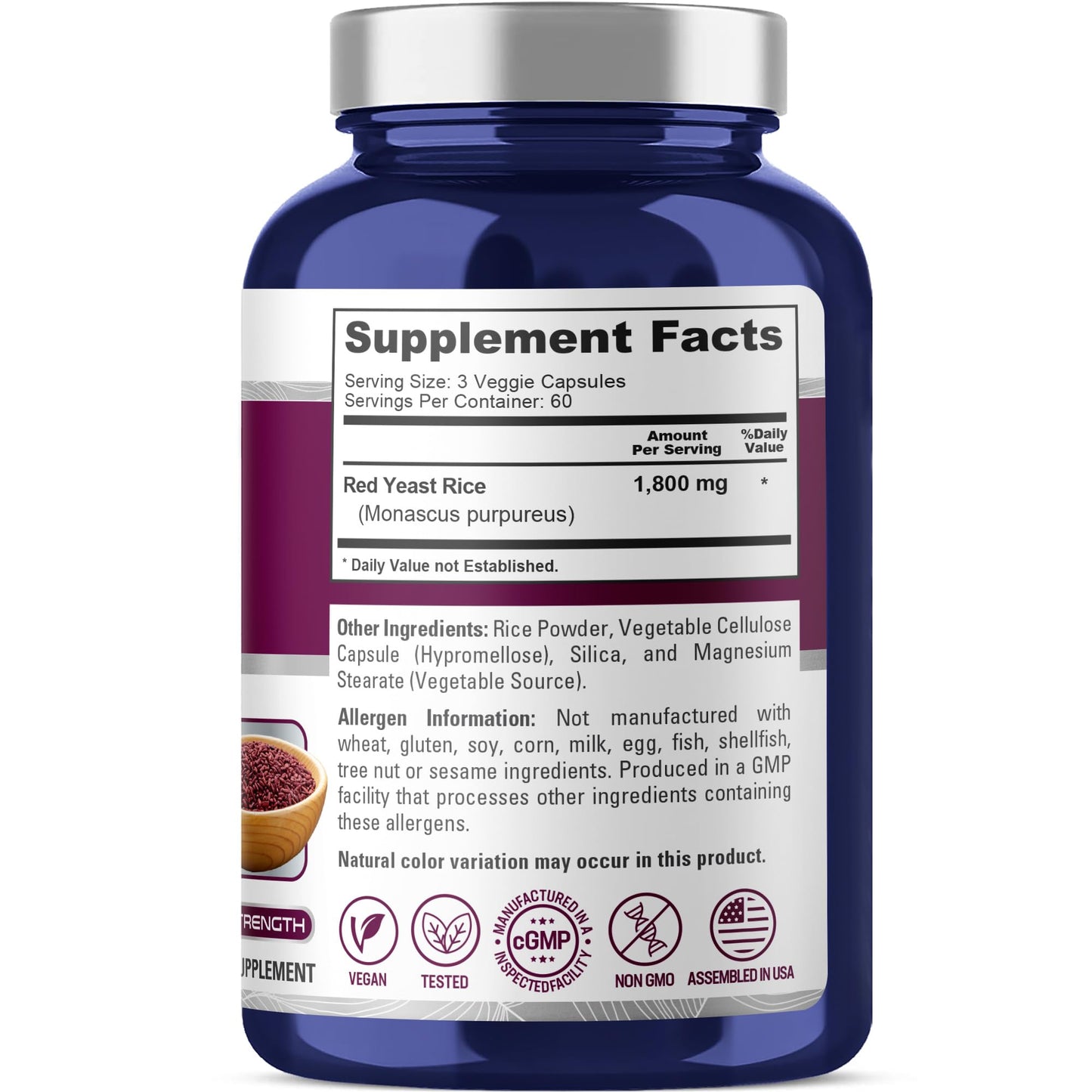 NusaPure Red Yeast Rice Capsule 180 Count