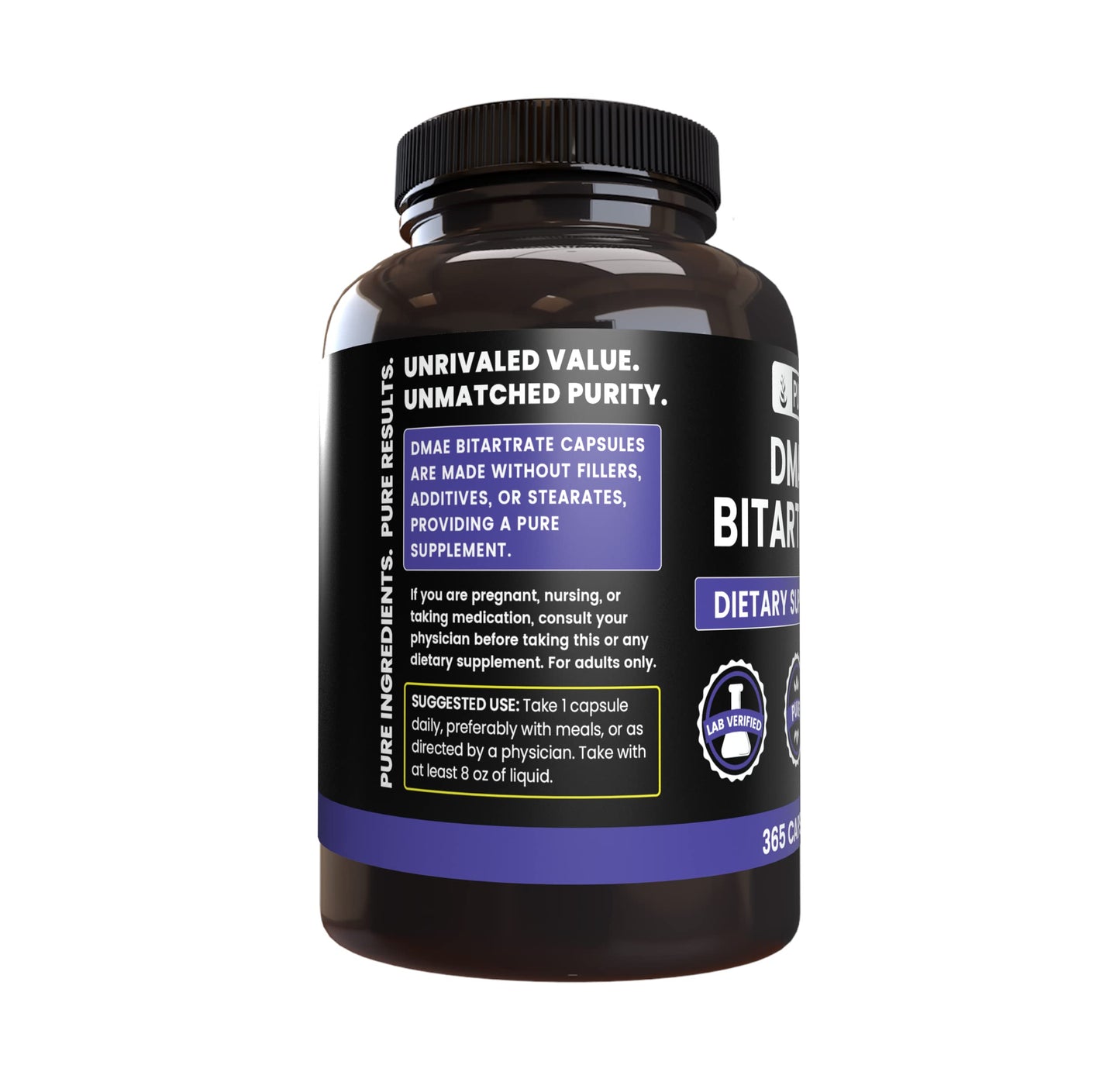 Pure Original Ingredients DMAE Bitartrate Capsules 365