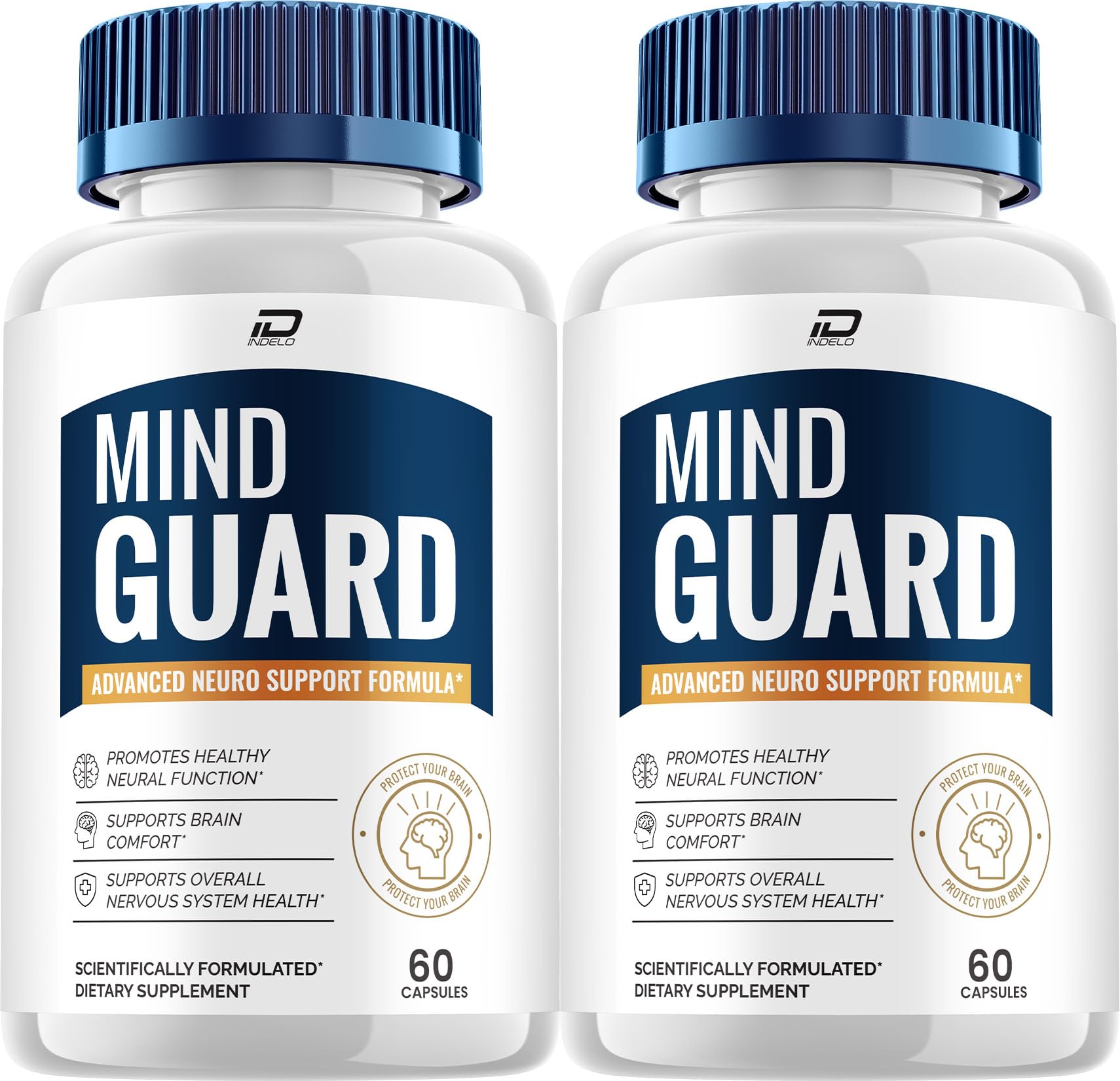 Indelo Mind Guard Supplement Capsules Mind Guard Natural Blend Formula Focus Memory Support, 120 Capsules