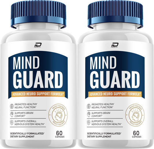 Indelo Mind Guard Supplement Capsules Mind Guard Natural Blend Formula Focus Memory Support, 120 Capsules