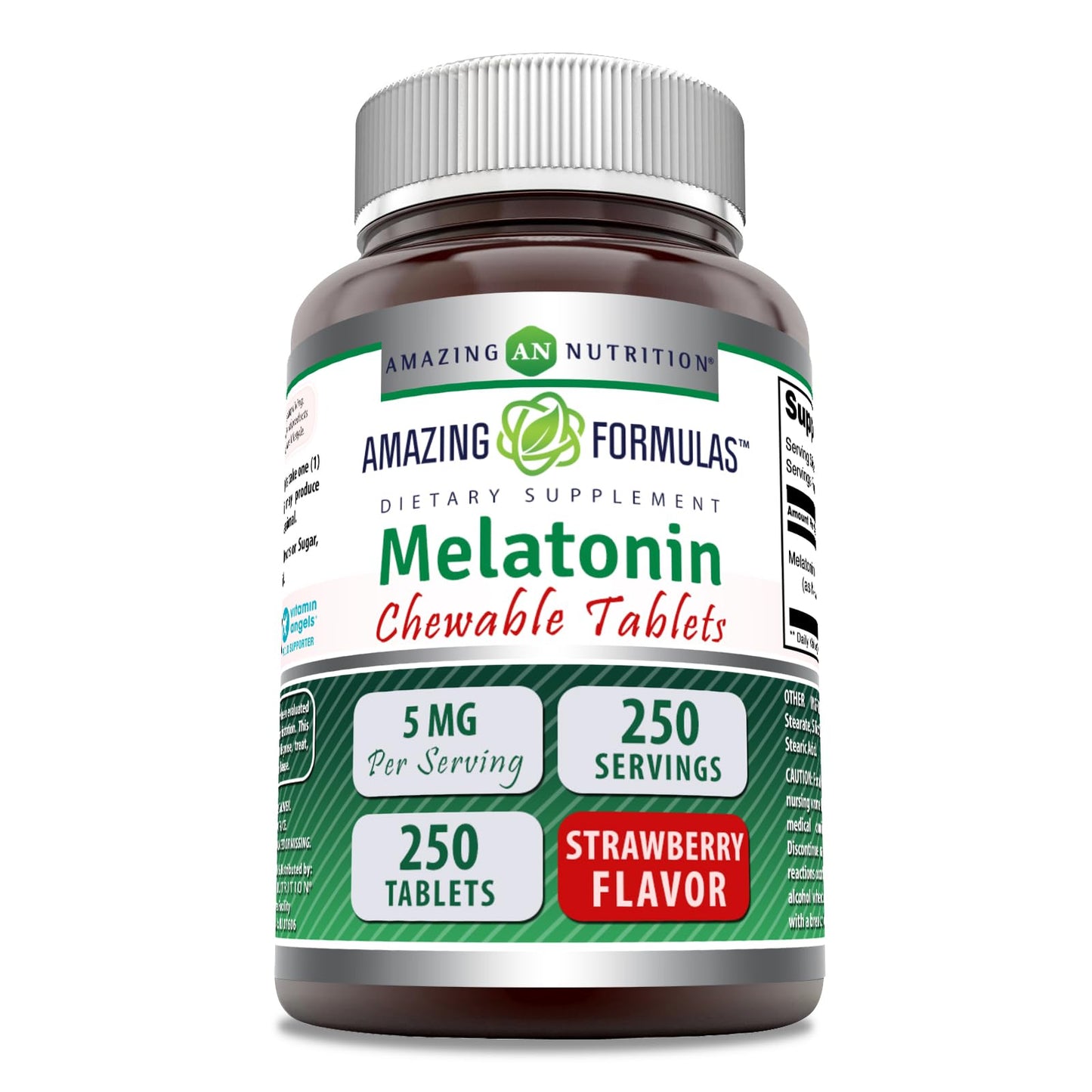 Amazing Nutrition Melatonin Chewable 5 mg, 250 Tablets