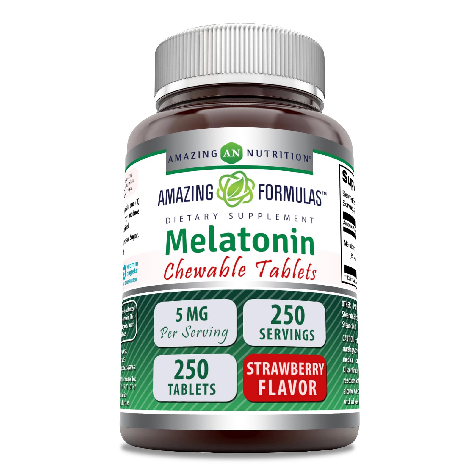 Amazing Nutrition Melatonin Chewable 5 mg, 250 Tablets