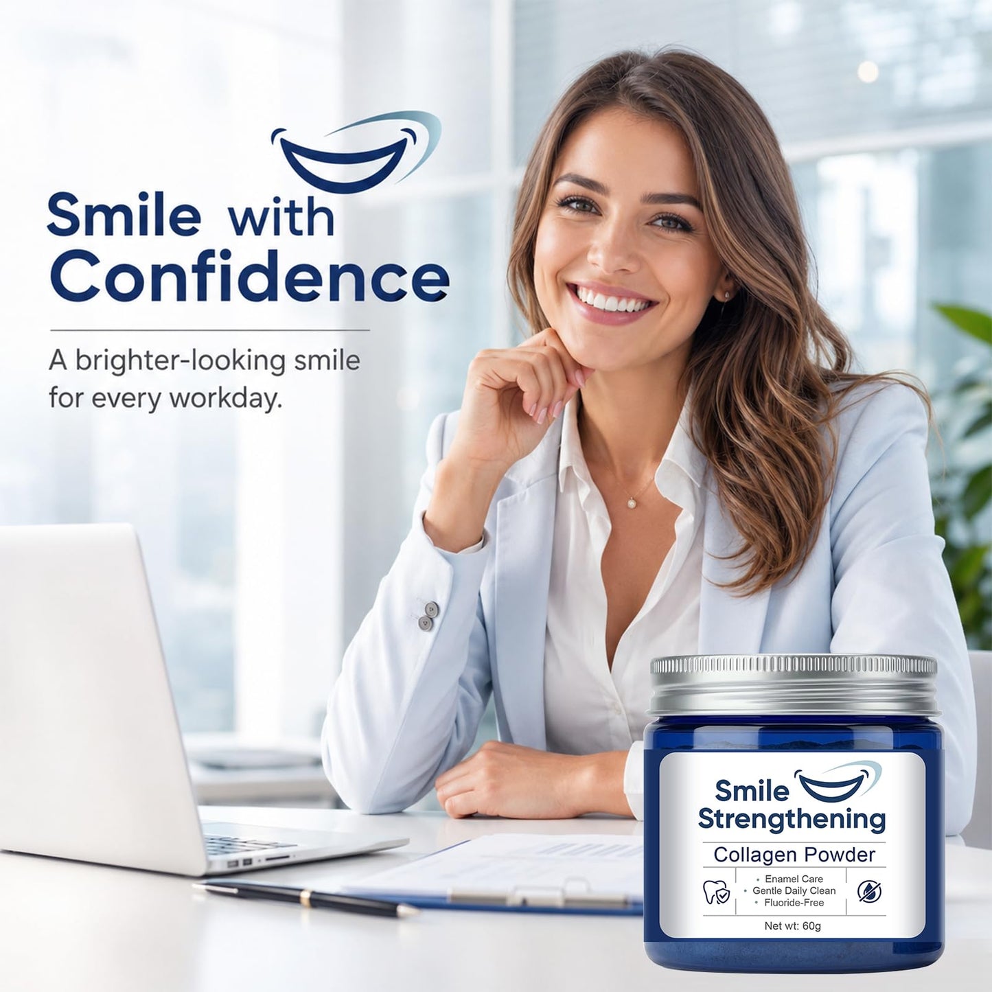 Coregnosis Collagen Powder for Gums, Hydroxyapatite & Collagen, Enamel Strengthening, 2 oz