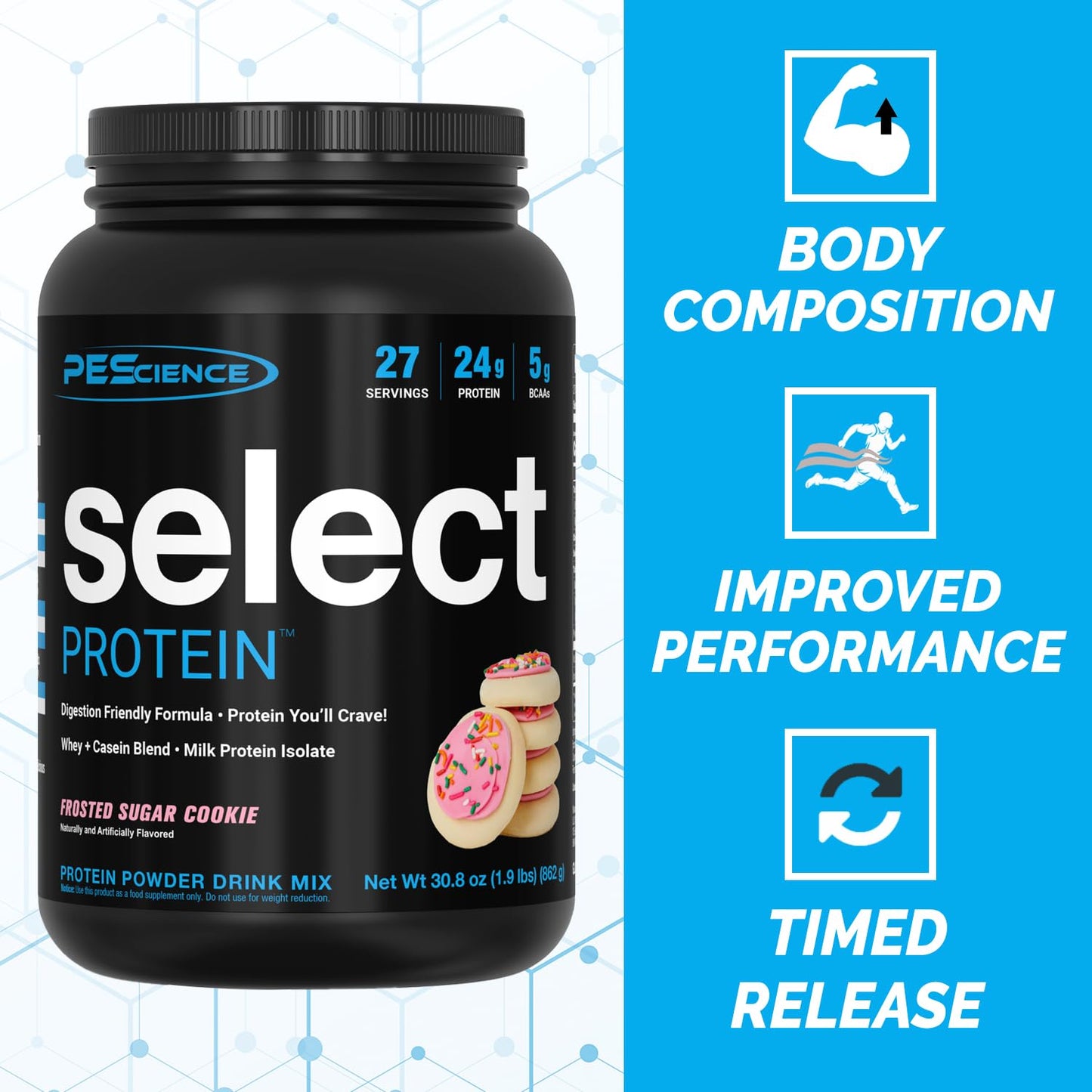 PEScience Select Protein Powder Frosted Sugar Cookie, 27 Servings