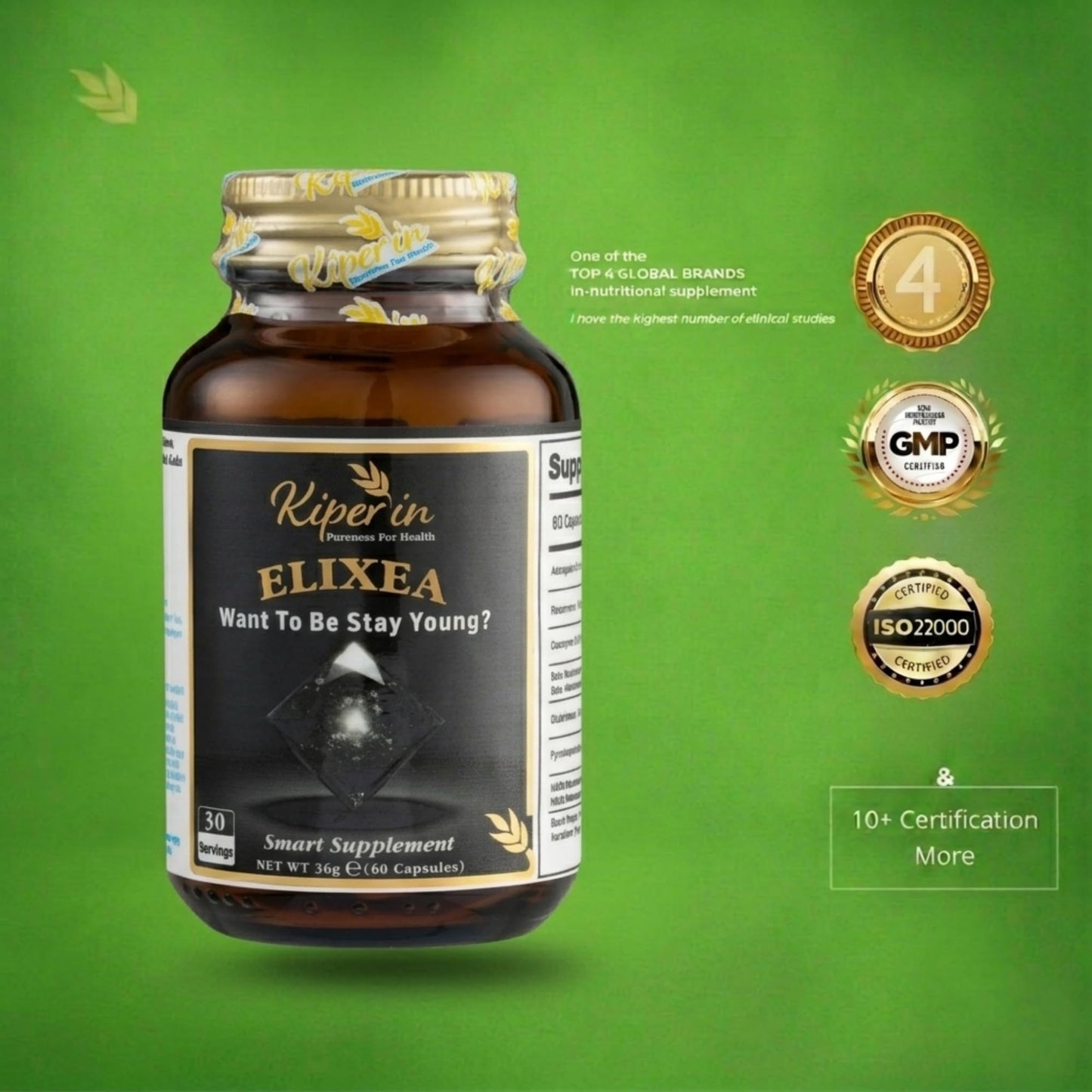 Kiperin ELIXEA Anti Aging Supplement for Women, 60 Capsules