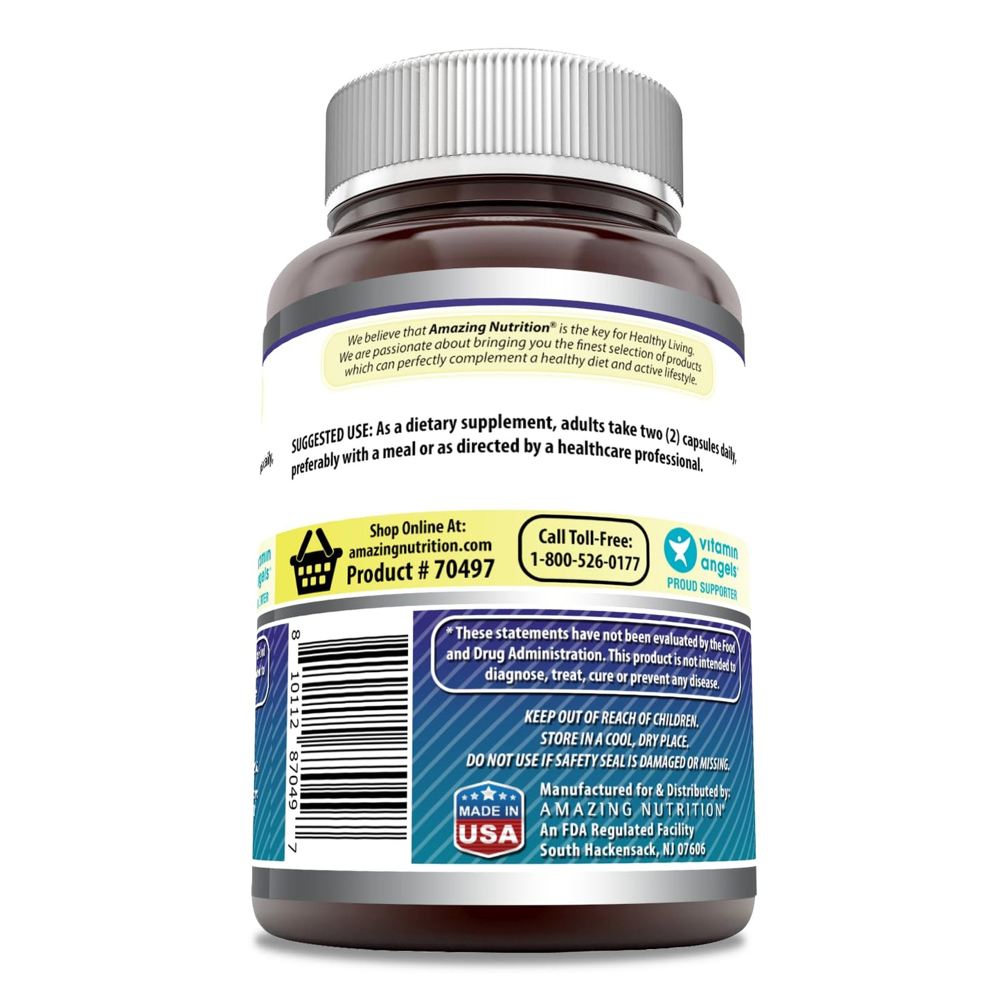 Amazing Nutrition Citicoline Supplement 1000 Mg per Serving, 120 Capsules