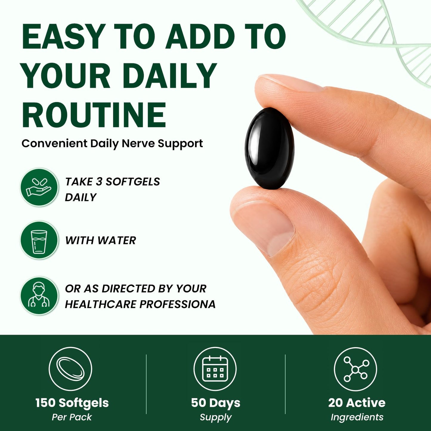 Hovika Neuropathy Support Supplement with R-Alpha Lipoic Acid 1200mg ALA – Nerve Health Formula for Neuropathy Pain Relief for Feet Hands Fingers Legs, Sciatica Ease with Vitamin B1 B6 B12 – 150 Softgels