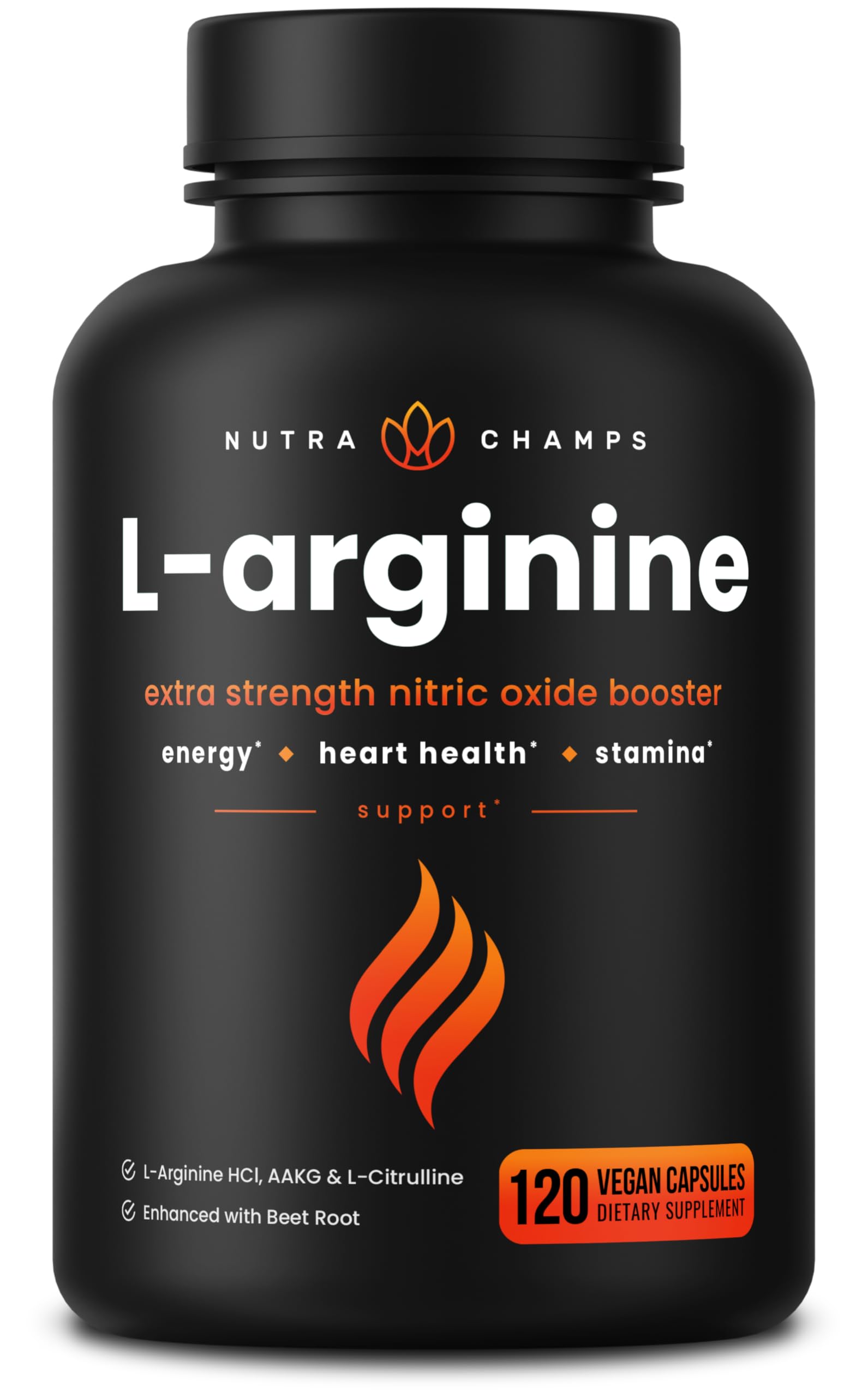 NutraChamps L-Arginine Supplement 1000mg + L-Citrulline 250mg & Beet Root Capsule, 120 Capsules