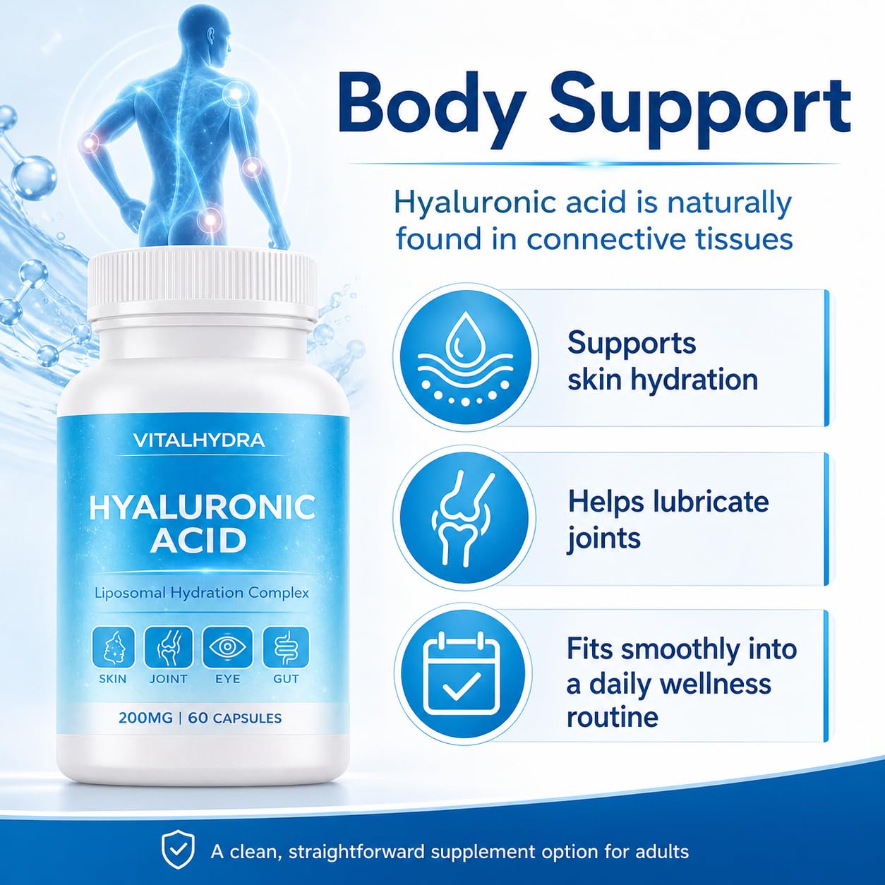 AUCIER VitalHydra Hyaluronic Acid, 60 Capsules