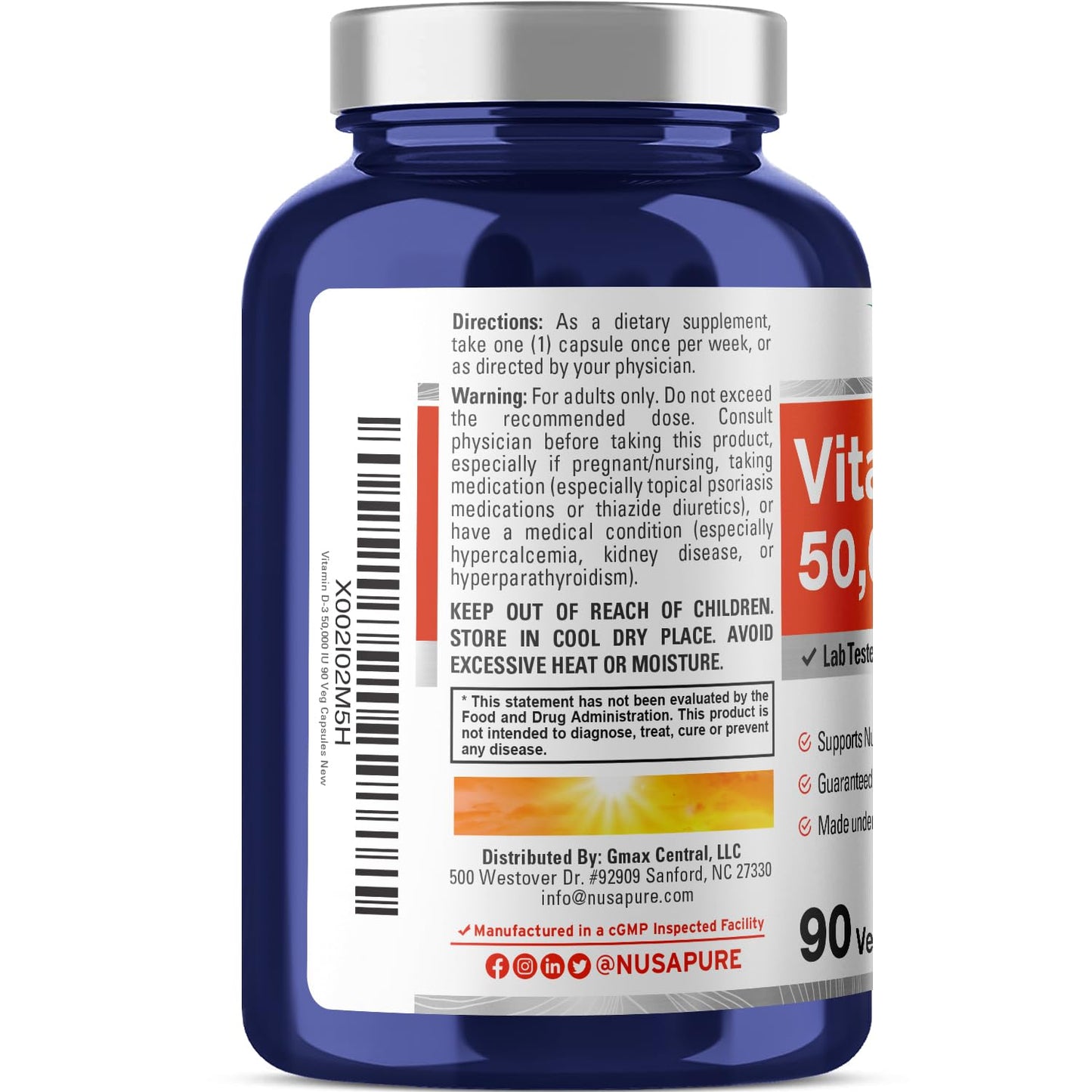 NusaPure Vitamin D3 Capsule 90 Capsules