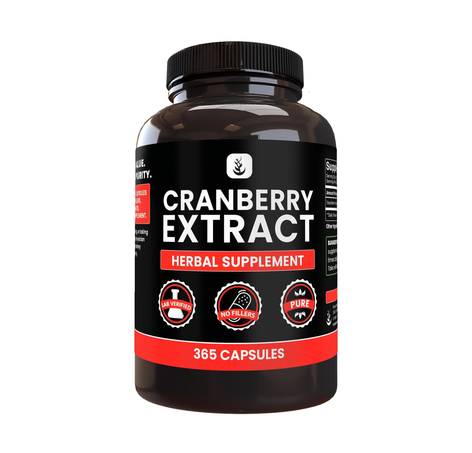Pure Organic Ingredients Cranberry Extract Capsules 365