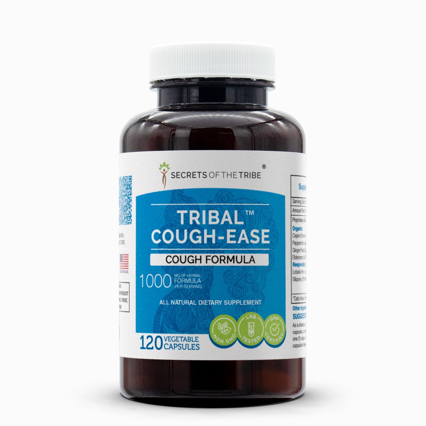 Secrets of the Tribe Tribal Cough-Ease, Cough Formula, Herbal Supplement Blend Capsules 120