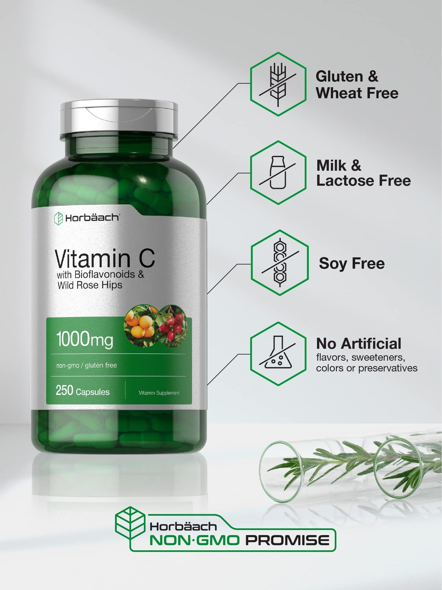 Horbäach Vitamin C 1000mg Capsule, 250 Capsules