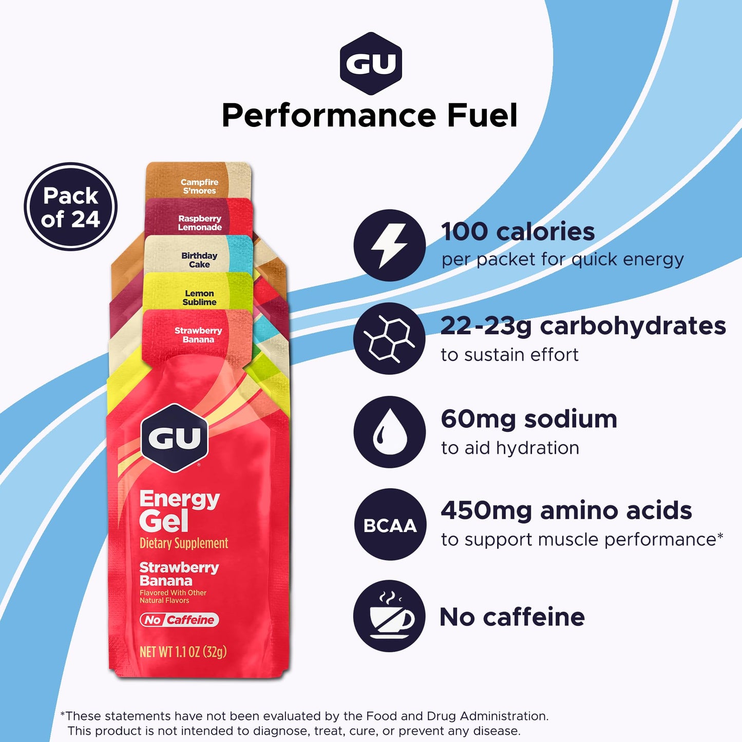 GU Energy Original Energy Gels, 24 Count