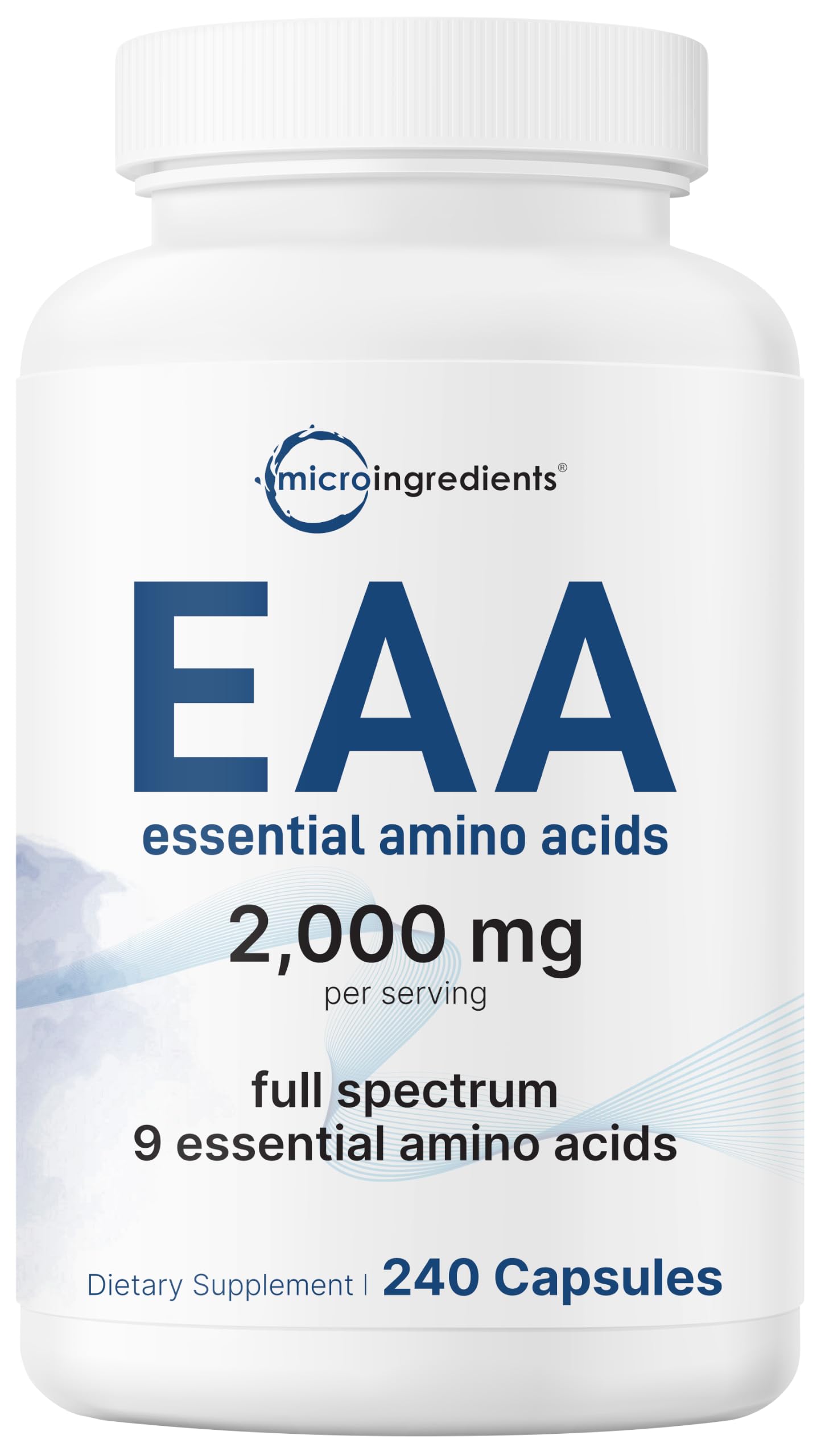 Micro Ingredients Essential Amino Acids 2,000mg Per Serving Capsules 240 Count