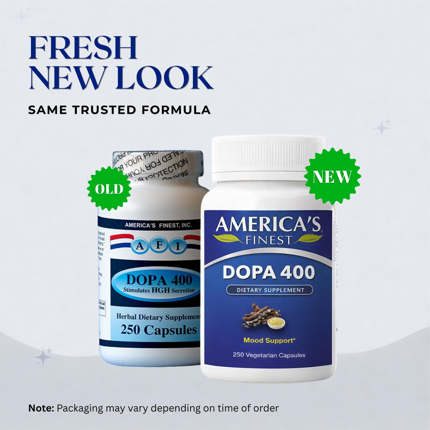 AFI AMERICA's FINEST INC Dopa 400 Mucuna Pruriens Extract 15% L-DOPA Dopamine Boosting Capsule 250
