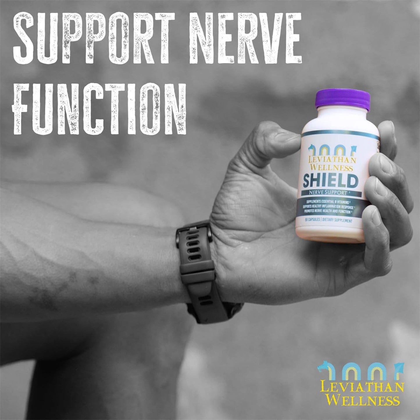 Leviathan Wellness Shield Nerve Health Support Capsules 90 Count