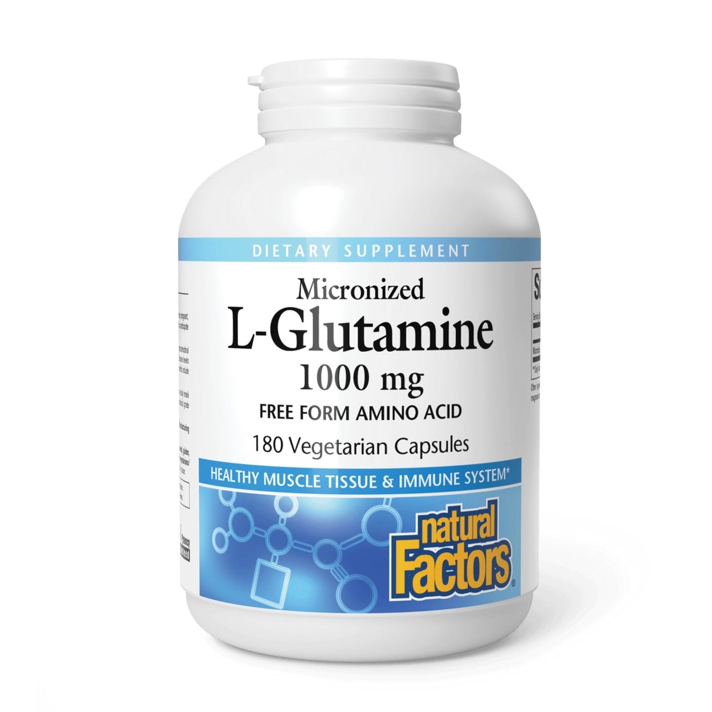 Natural Factors Micronized L-Glutamine 1000 mg Capsule, 180 Capsules