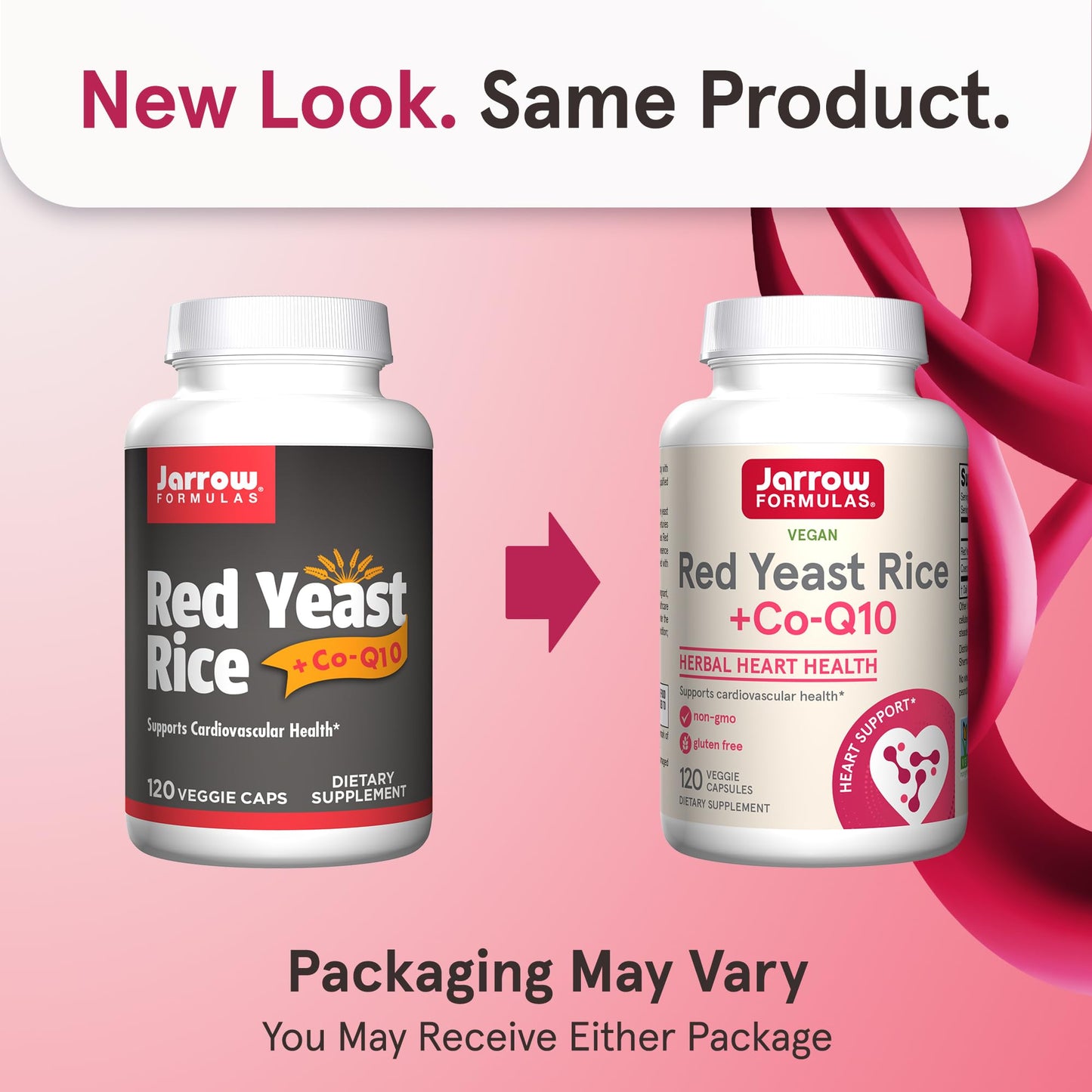 Jarrow Formulas Red Yeast Rice 1200 mg & CoQ10 100 mg Capsule, 120 Veggie Caps