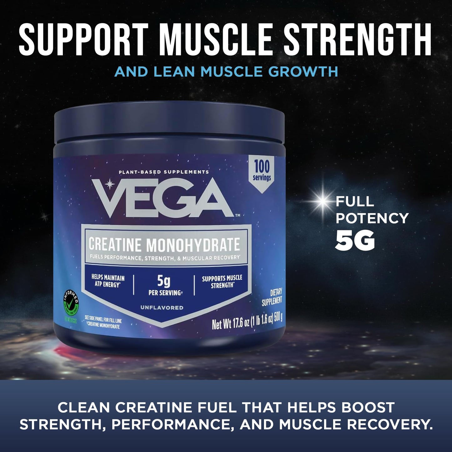 Vega Micronized Creatine Monohydrate Powder 17.9 oz