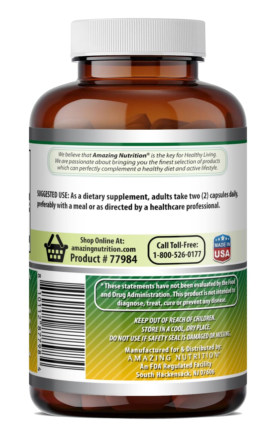 Amazing Nutrition Glucosamine Sulfate Supplement 1500 mg Capsule, 120 Capsules