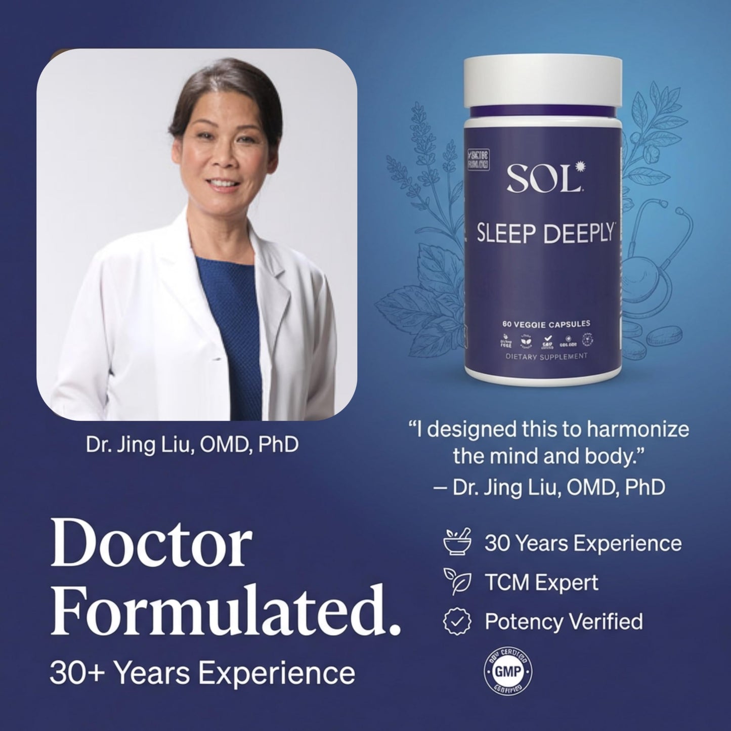 Sol Nutrition Sleep Aid Without Melatonin Capsules, 60 Count