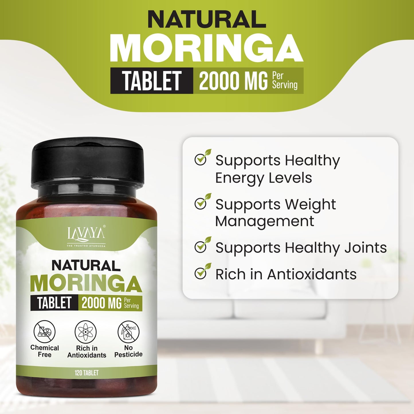 Lavaya Organic Moringa Tablets Tablet 1 Count