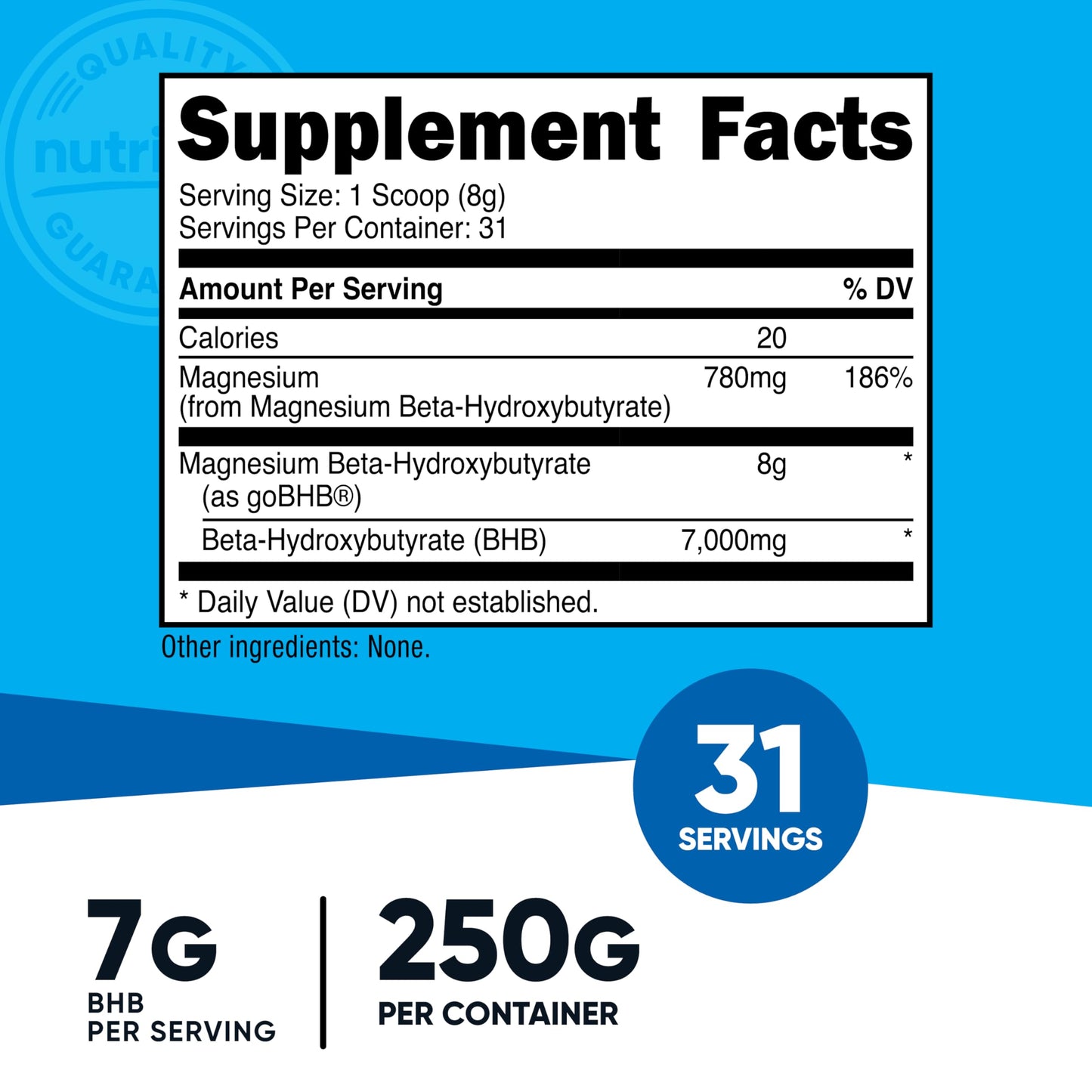 Nutricost Magnesium BHB Salts Powder, 8.8 Ounce