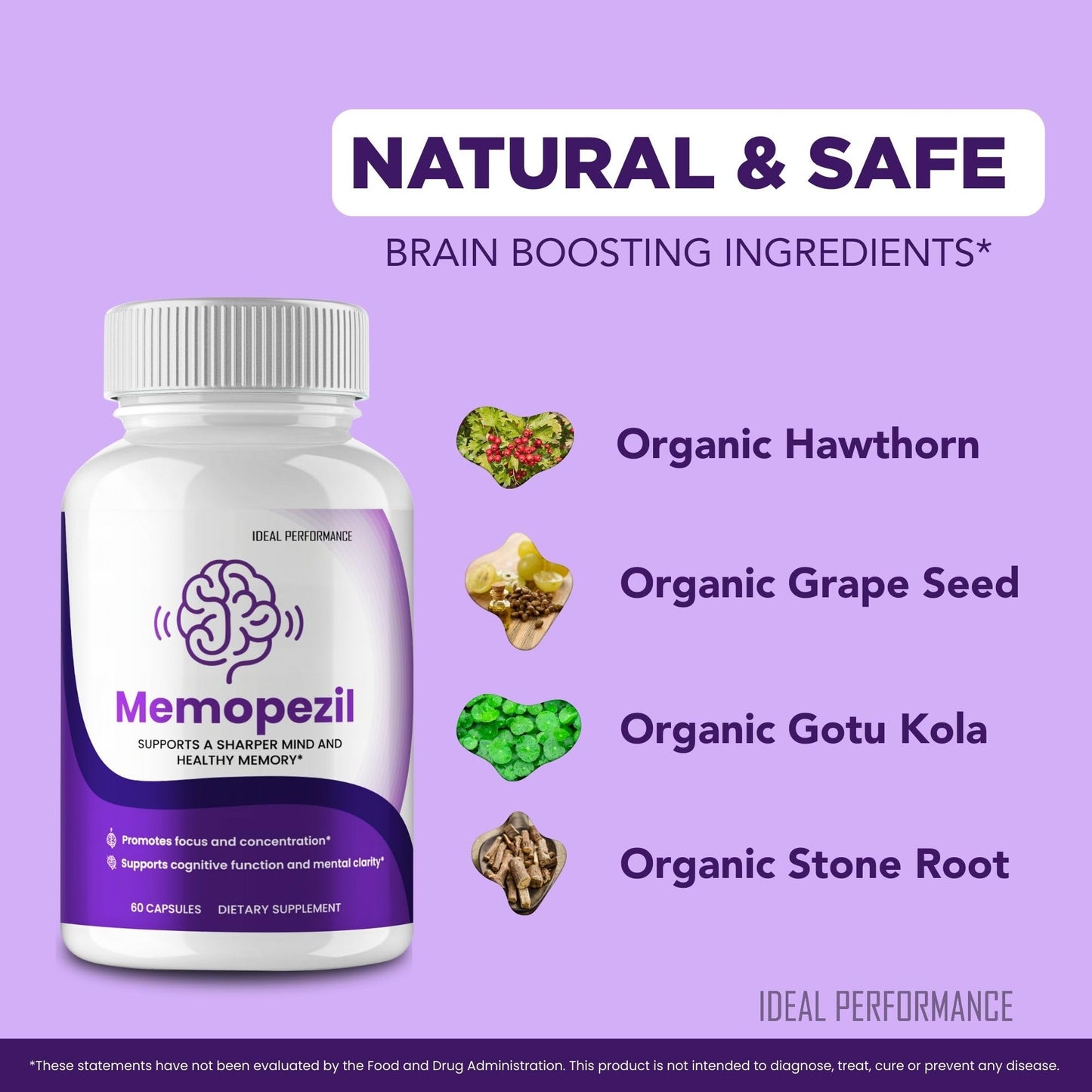 IDEAL PERFORMANCE Memopezil Capsules 60 Count
