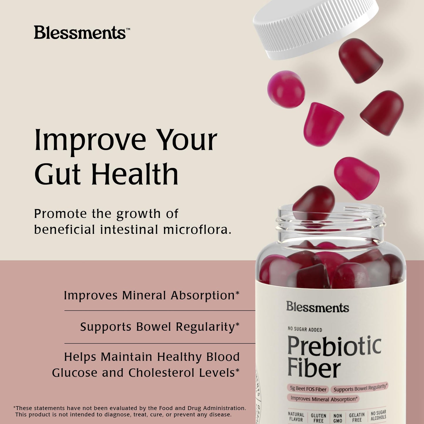 Blessments Prebiotic Fiber Gummies 120 Count