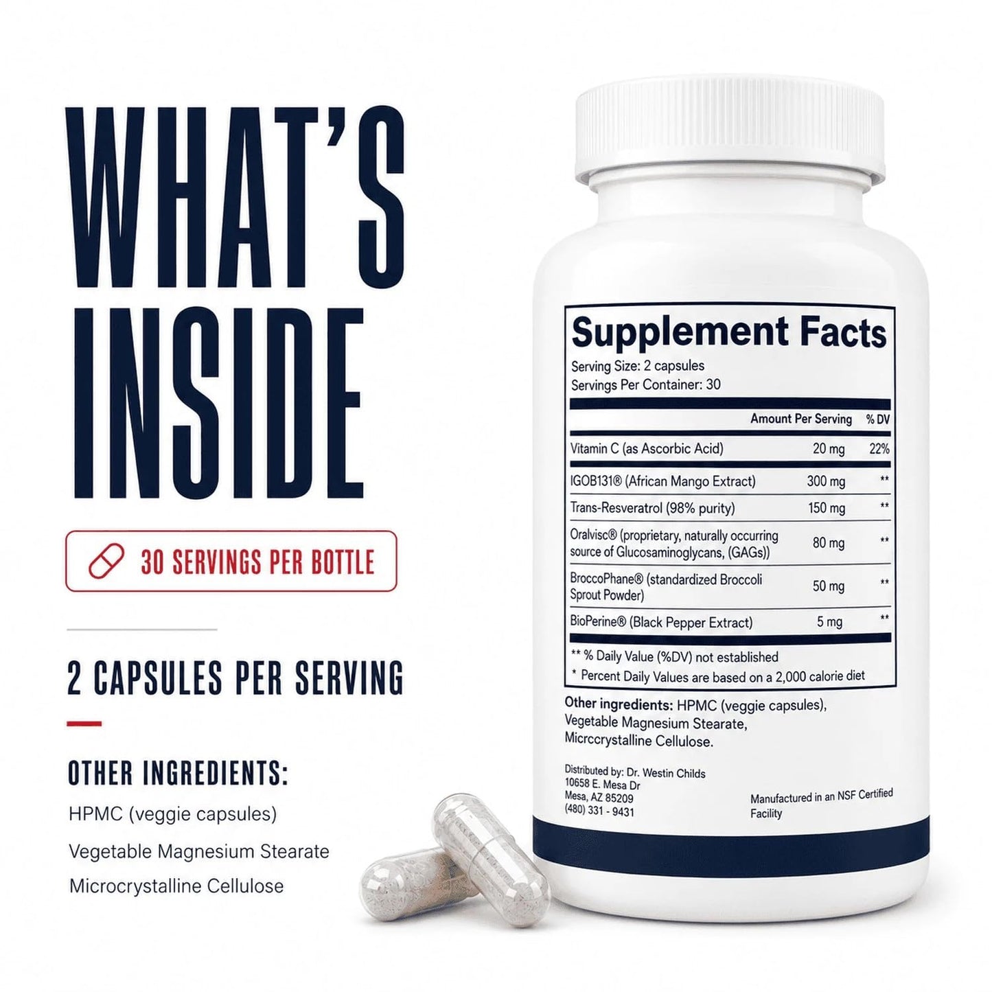 Dr. Westin Childs Thyroid Leptin Balance – Natural Leptin Sensitizer Support Supplement for Women & Men, Thyroid, Metabolic Health, Vitality, Energy, Focus with Glycosaminoglycans, Vitamin C Capsules, 60 Count