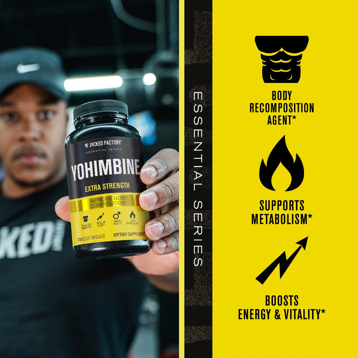 Jacked Factory Yohimbine Extra Strength Supplement 270 Capsules