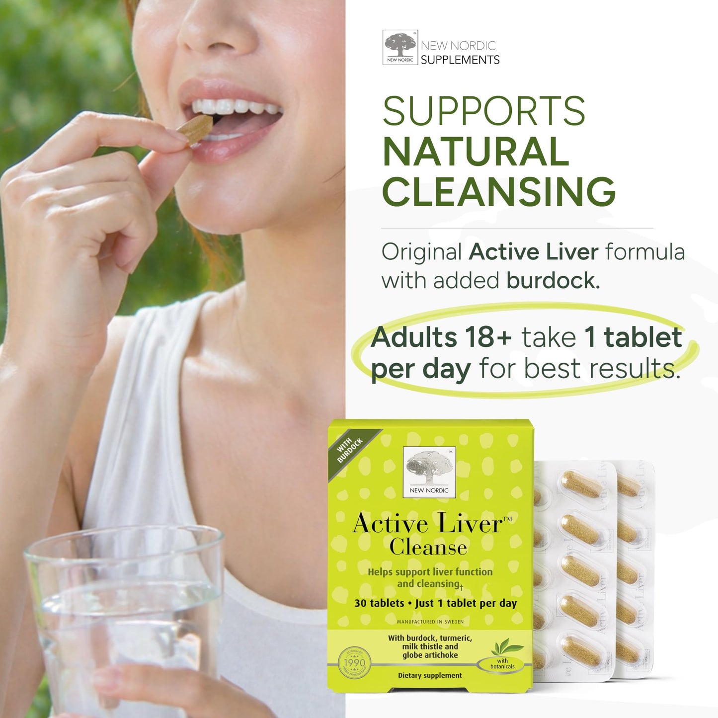 NEW NORDIC Active Liver Cleanse Herbal Supplement 30 Tablets