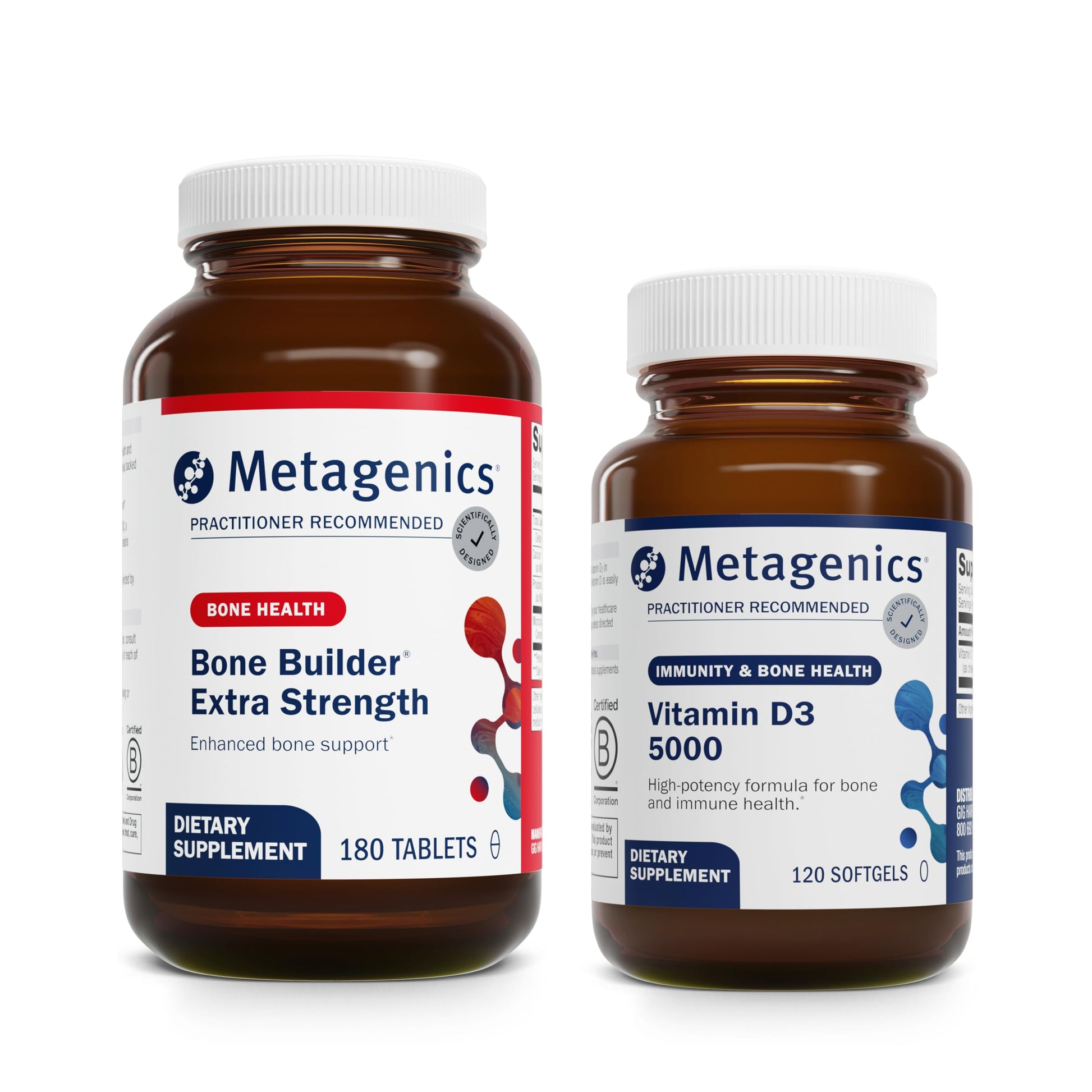 Metagenics Bone Builder Extra Strength & D3 5000 Bundle, Tablets & Softgels, 300 Count