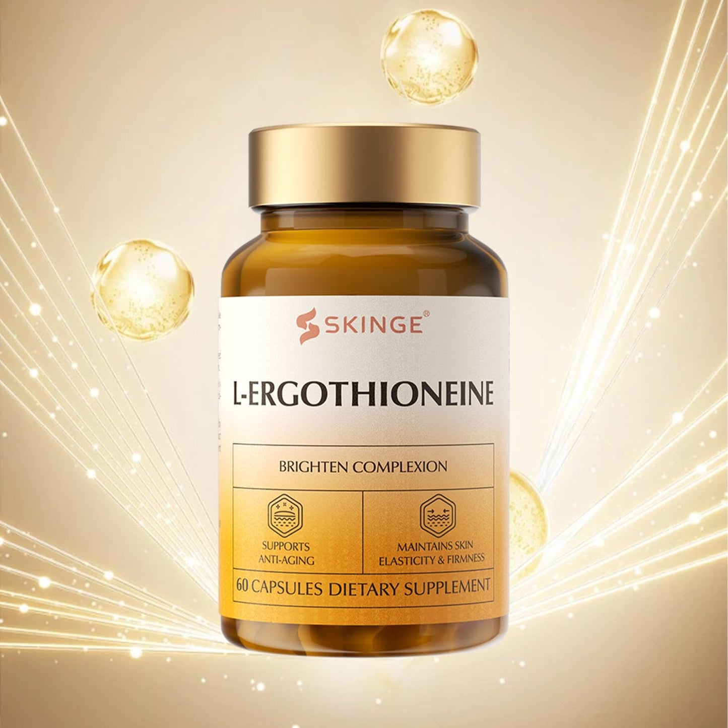 Ahete SKINGE L-Ergothioneine 30mg Capsules, 90 Count