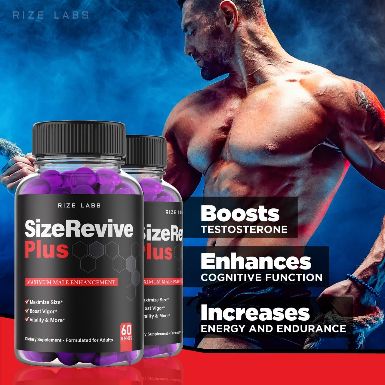 Rize Labs Revive Plus Gummies for Men, 60 Count