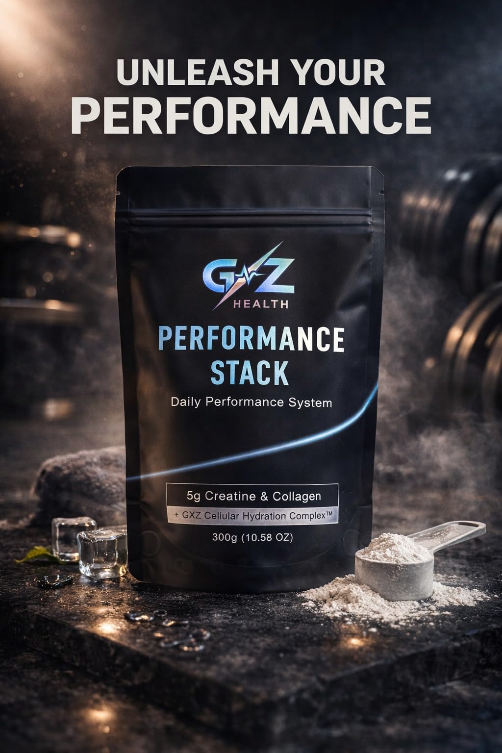 GXZ Health All-in-One Strength Matrix – Dual Creatine, Collagen Peptides & Hydration in One Complete Performance Formula Powder, 10.58 Ounce