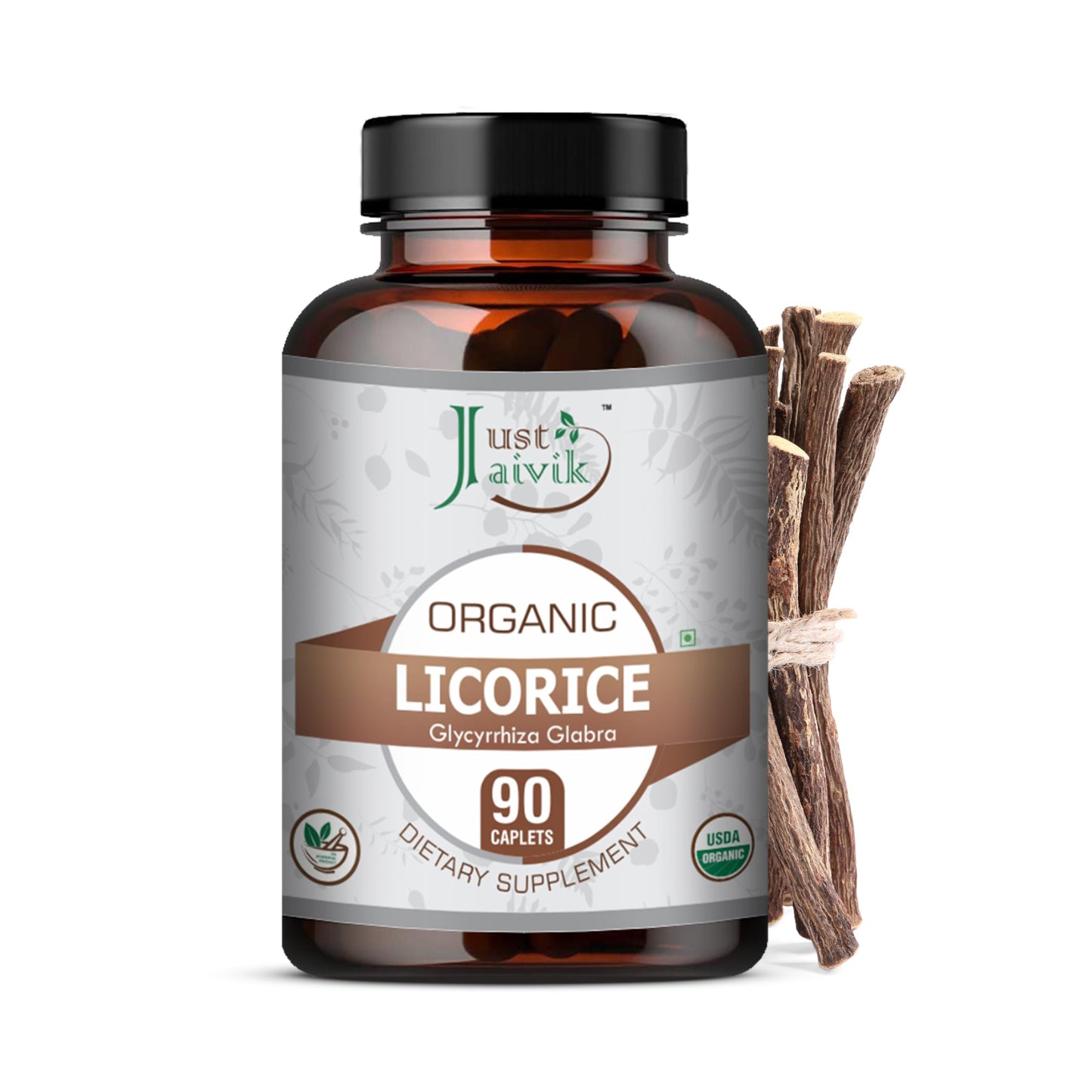 Just Jaivik Licorice Root Tablets 750mg, 90 Tablets