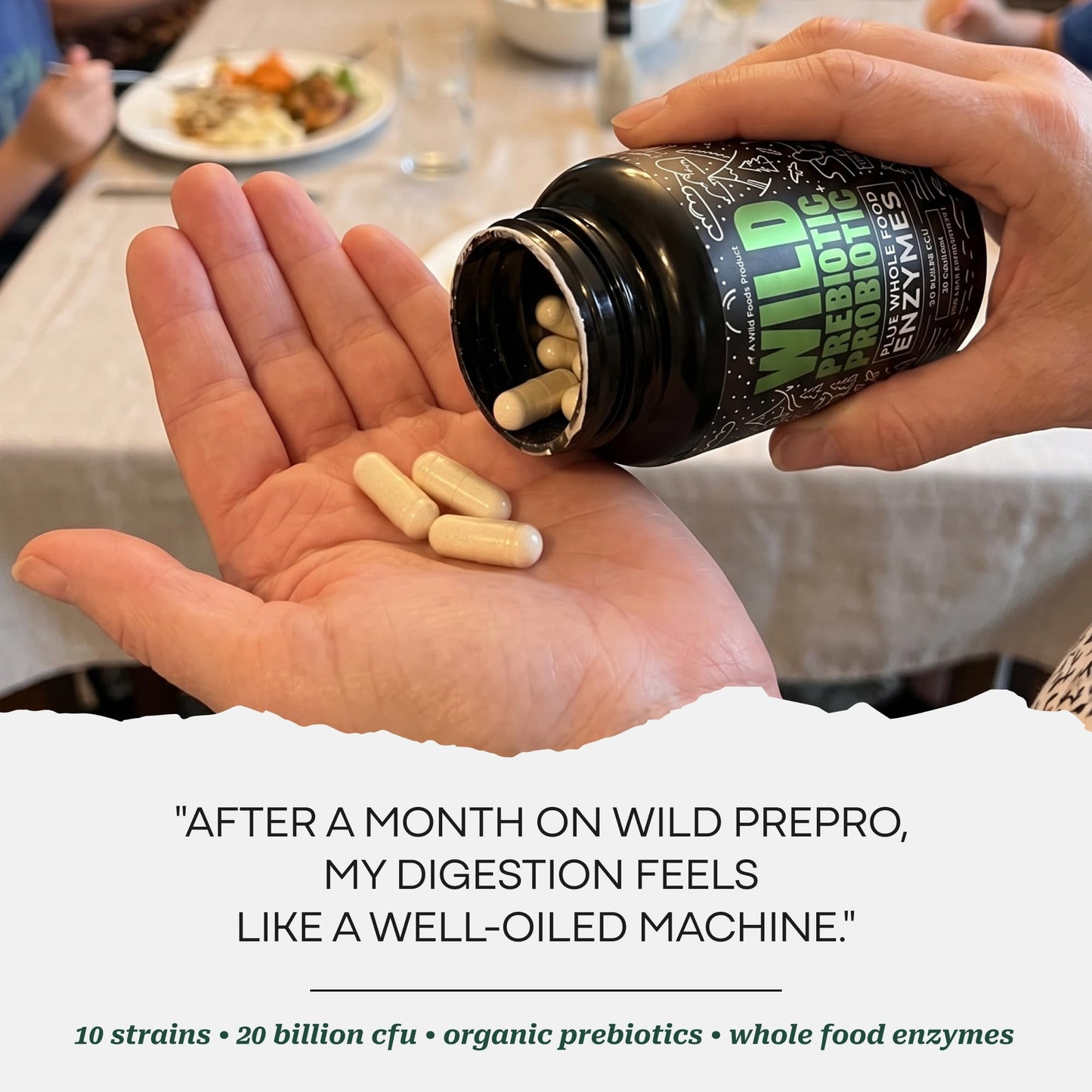 Wild Foods Prebiotics and Probiotics with Digestive Enzymes 60 Capsules
