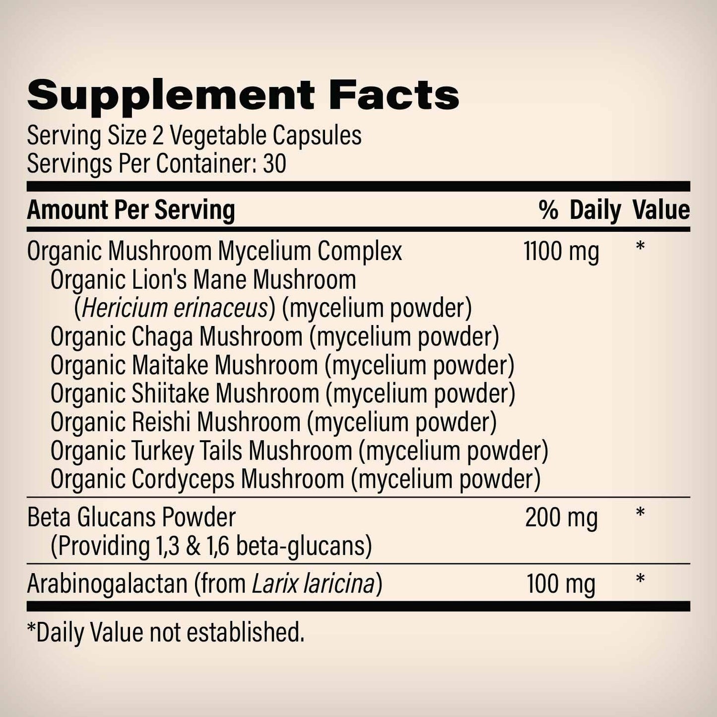 MyLifeZen 7 Mushroom Complex Organic Mushroom Mycelium Blend with Lion's Mane, Reishi, Chaga, Turkey Tail, Maitake, Shiitake & Cordyceps, 60 Capsules