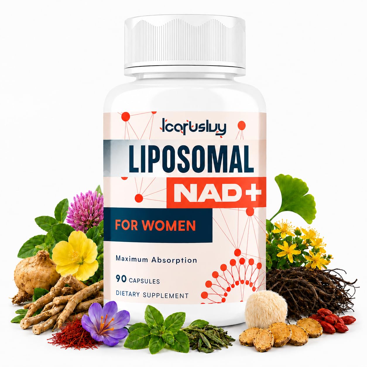 IcarusIvy NAD for Women NMN Alternative Female Liposomal NAD+ Capsule 90 Count