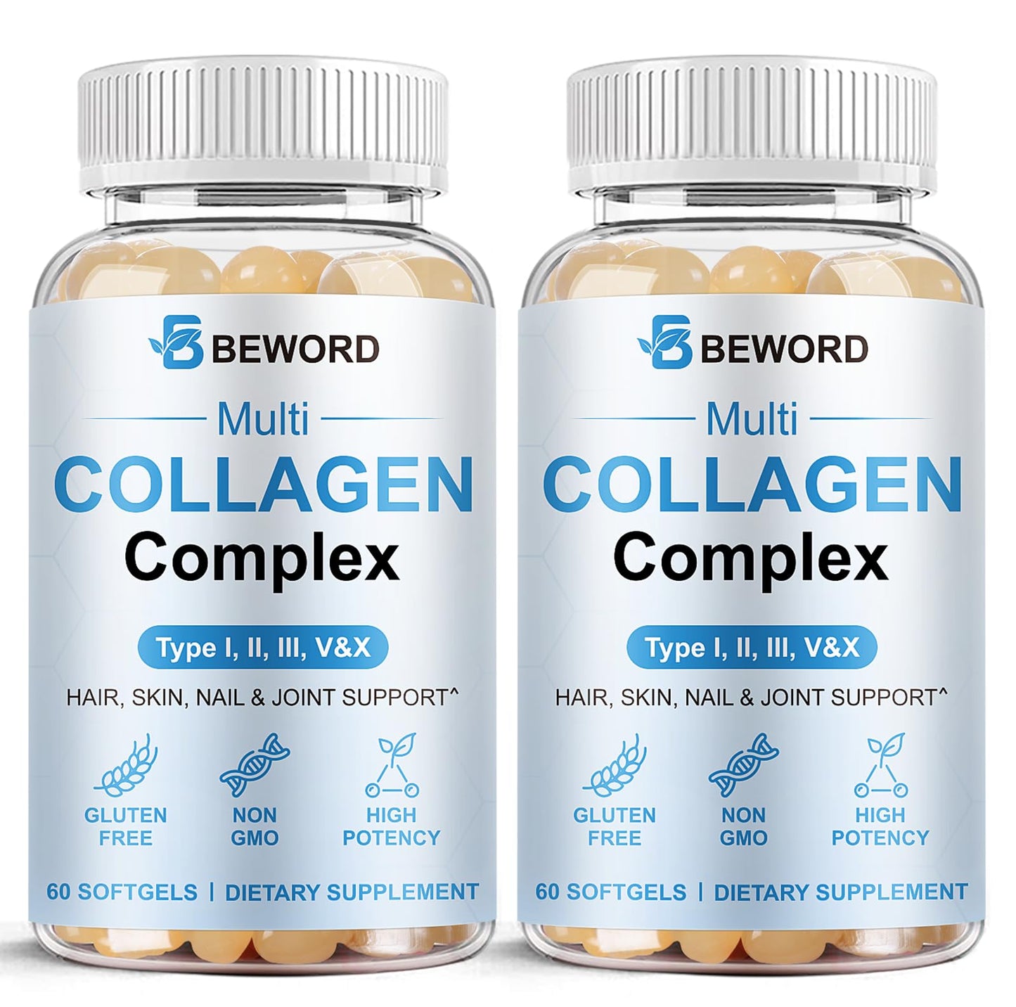 BEWORD Multi Collagen Softgels, 120 Softgels