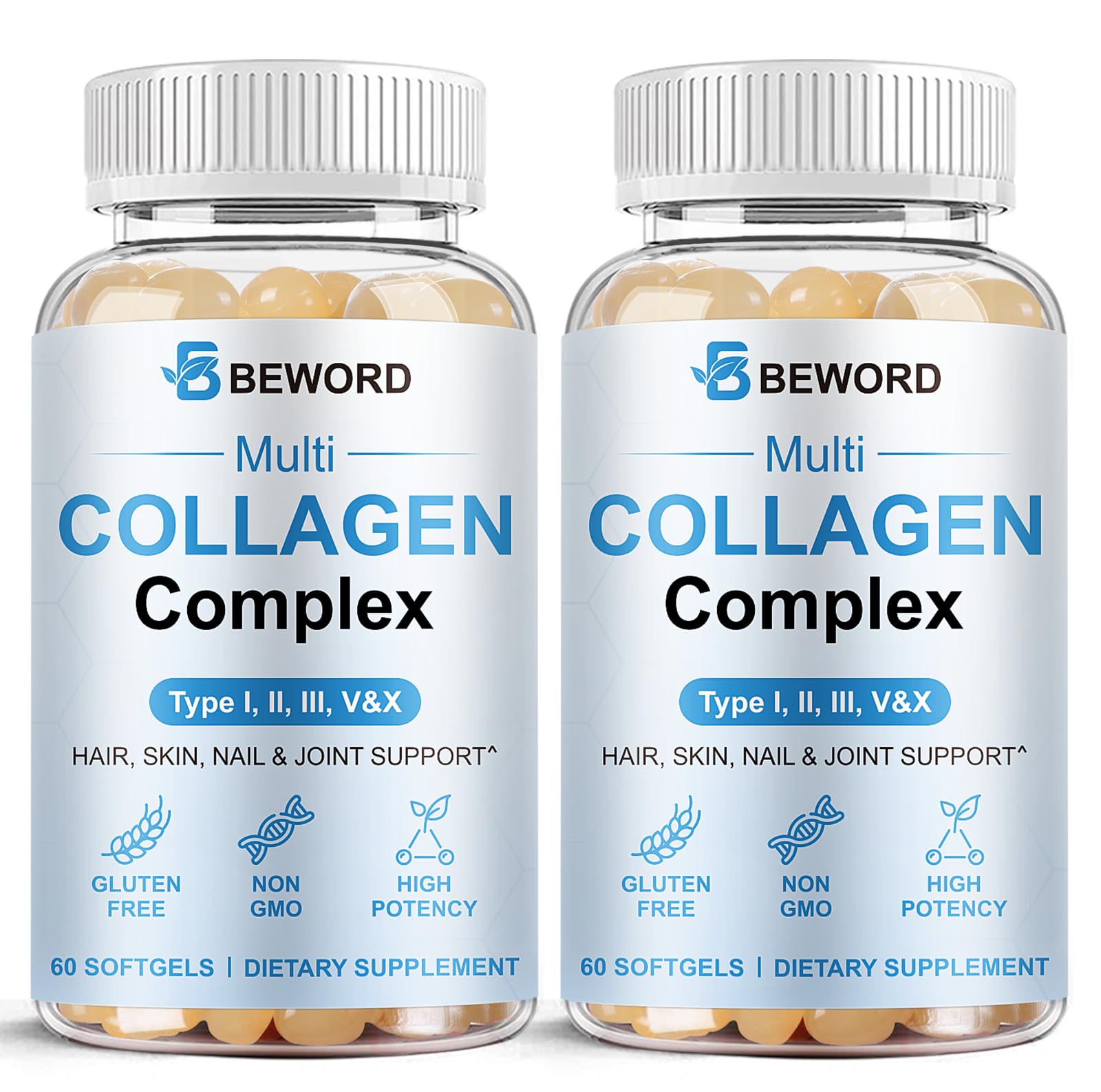 BEWORD Multi Collagen Softgels, 120 Softgels