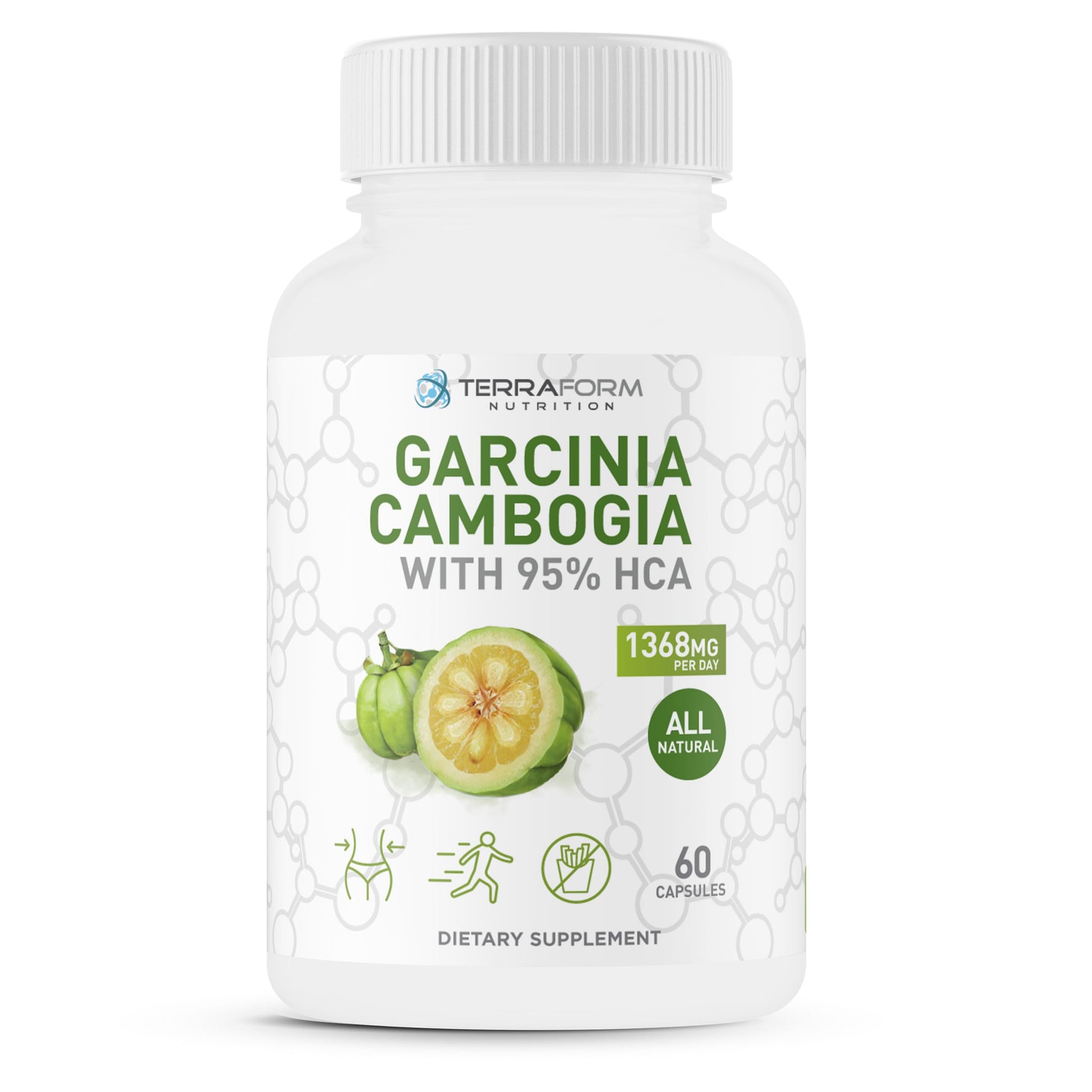 TerraForm Nutrition Garcinia Cambogia Extract 95% HCA, 1368mg Per Serving, Capsules, 30 Servings