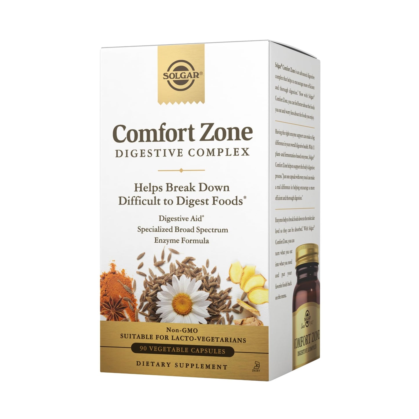 Solgar Comfort Zone Digestive Complex Vegetable Capsules, 90 Count