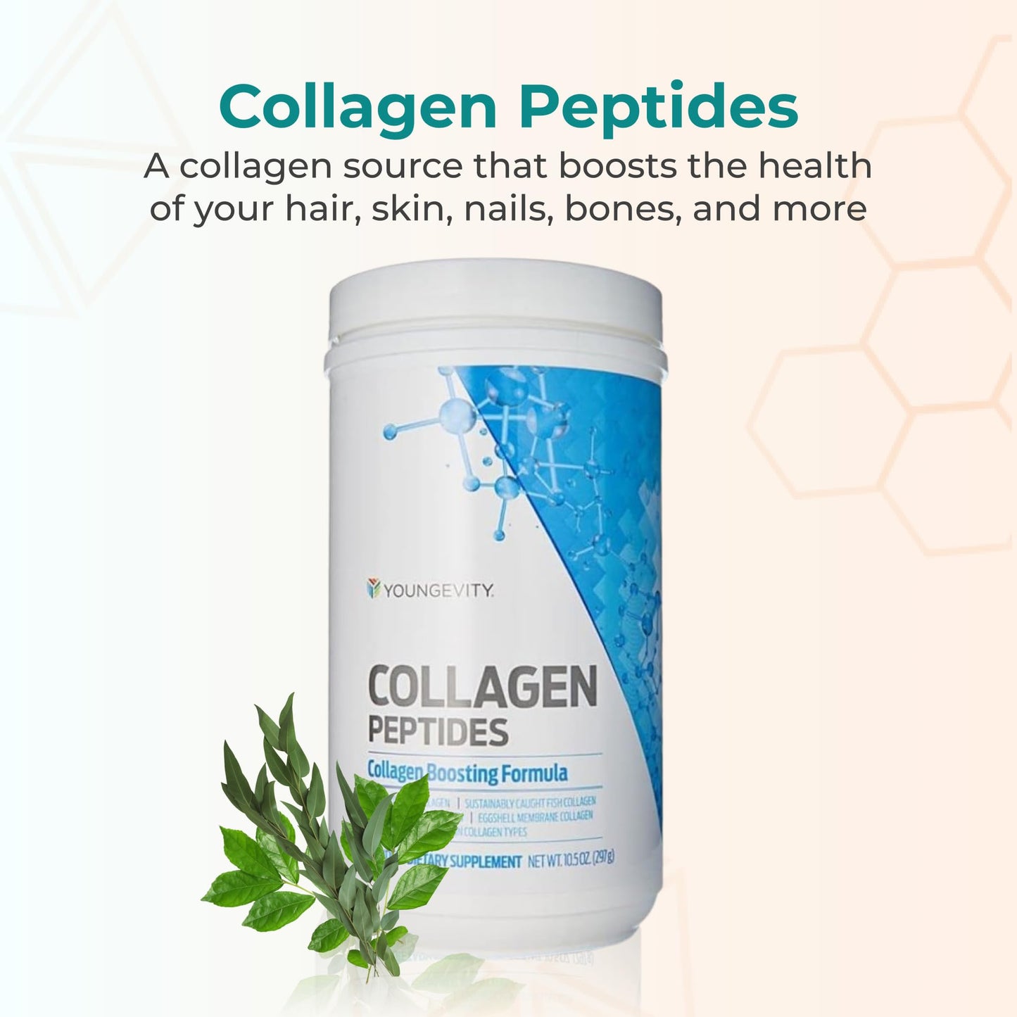 Youngevity Multi-Collagen Peptides Powder with Fulvic Powder – Hydrolyzed Grass-Fed, Marine, Chicken, & Eggshell Membrane Collagen – Hair, Skin, Nails, Bone, Bone Support – I, II, III, V, X – 13.23 oz